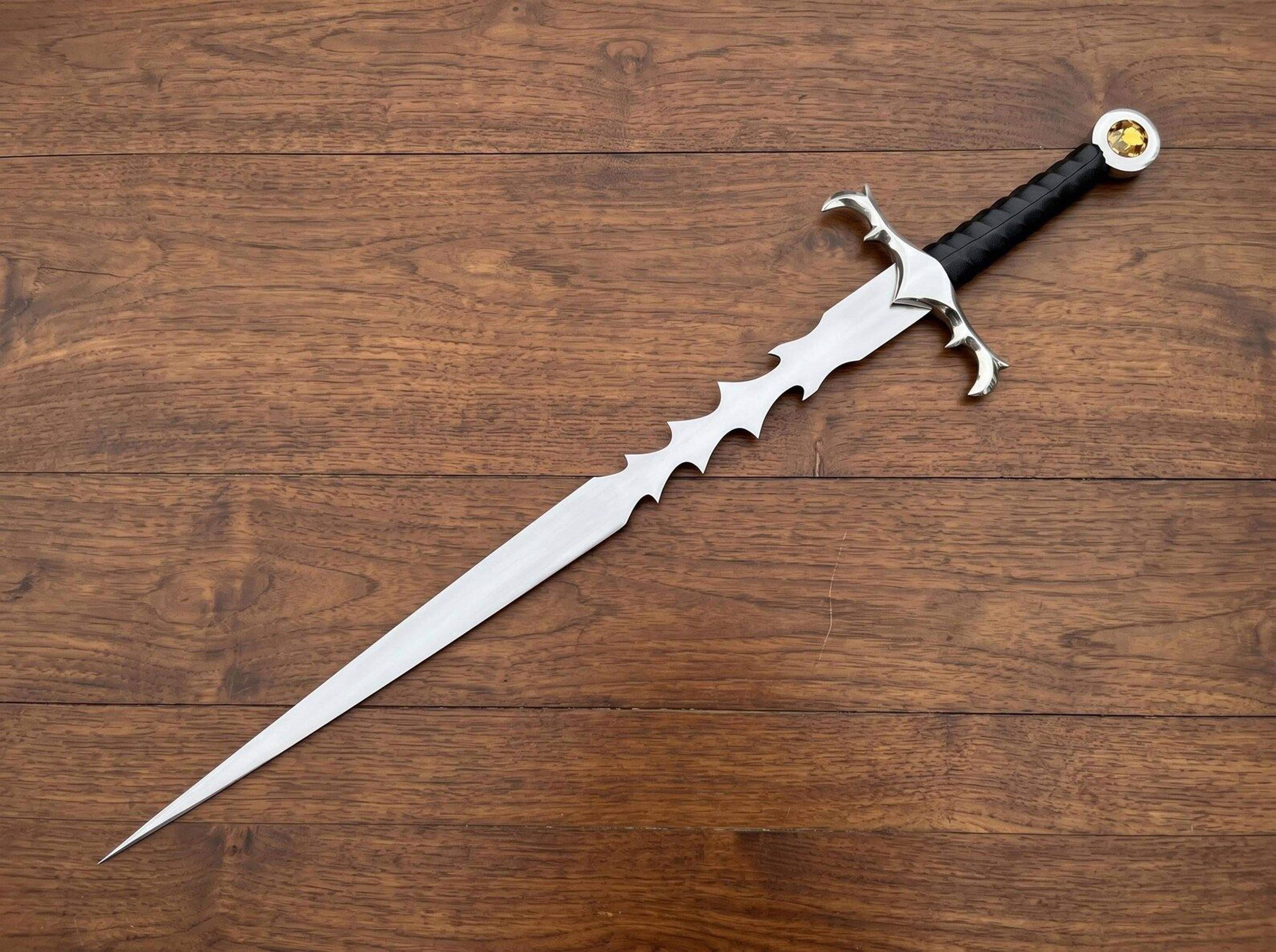 fantasy greatsword replica | 42 inch stainless steel dark fantasy sword with wrapped handle | cosplay collector gift