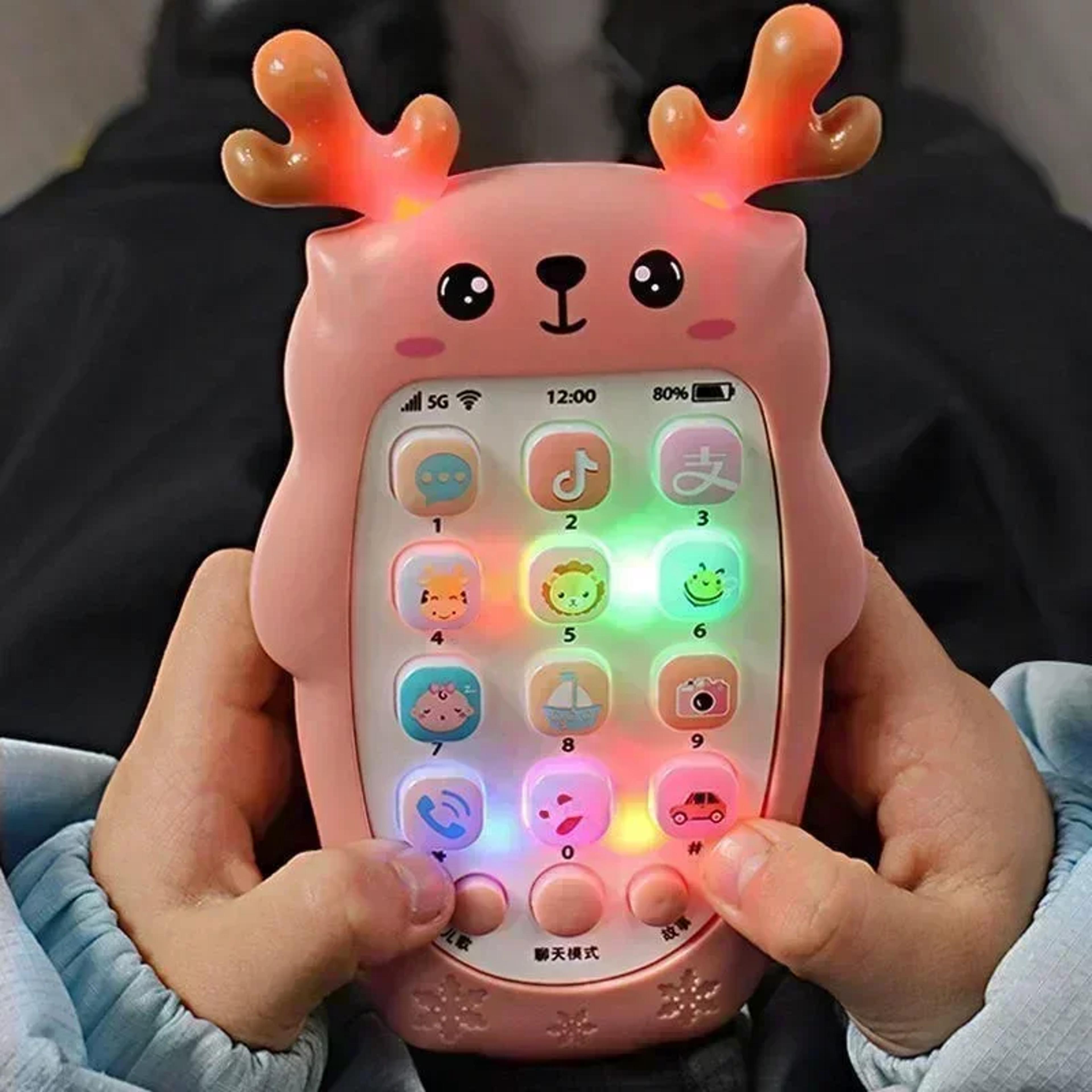 baby phone voice toy, interactive bilingual telephone for infants, toddler educational music & sound machine