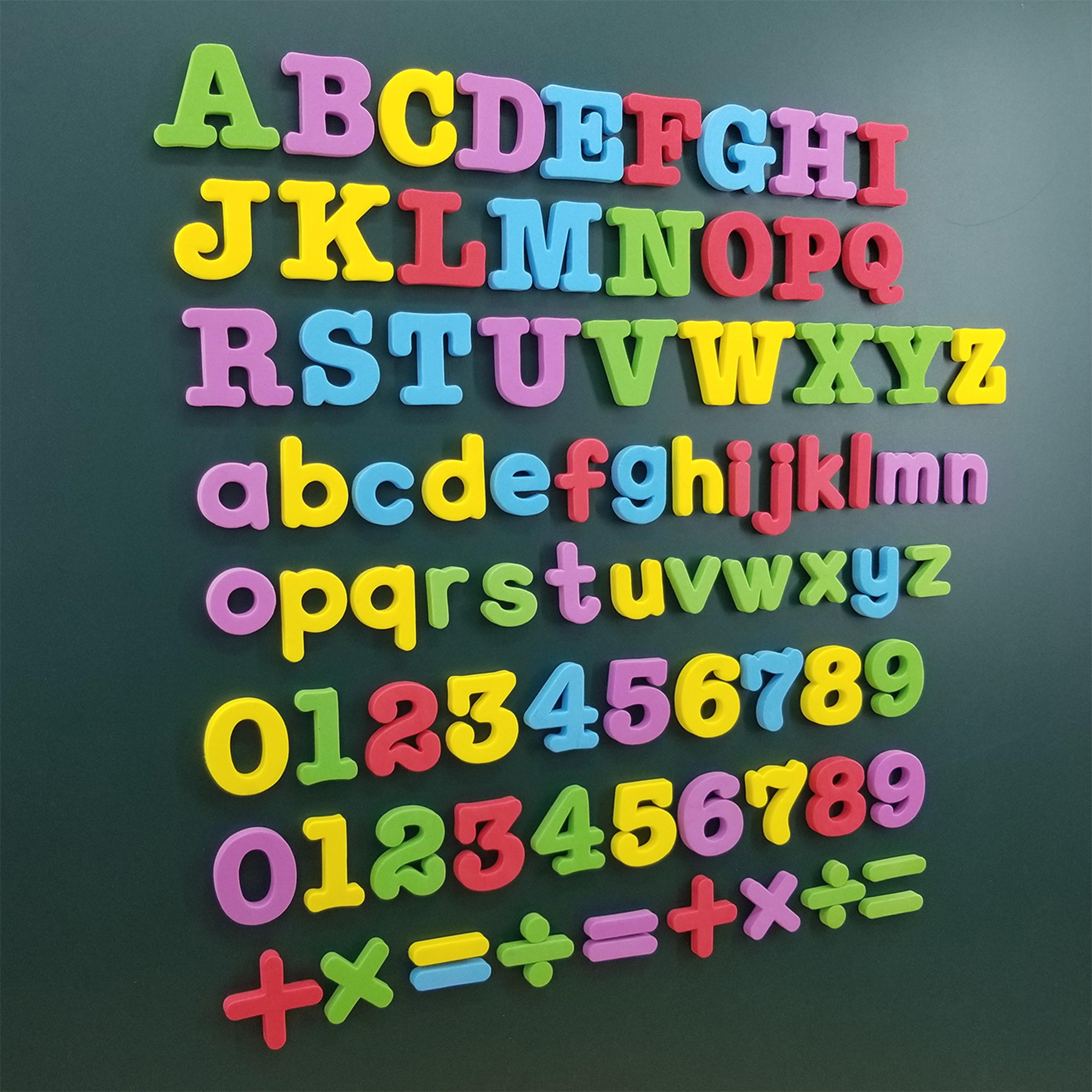 magnetic letters & numbers – educational fridge magnets toy set for kids (abc, 123, uppercase/lowercase)