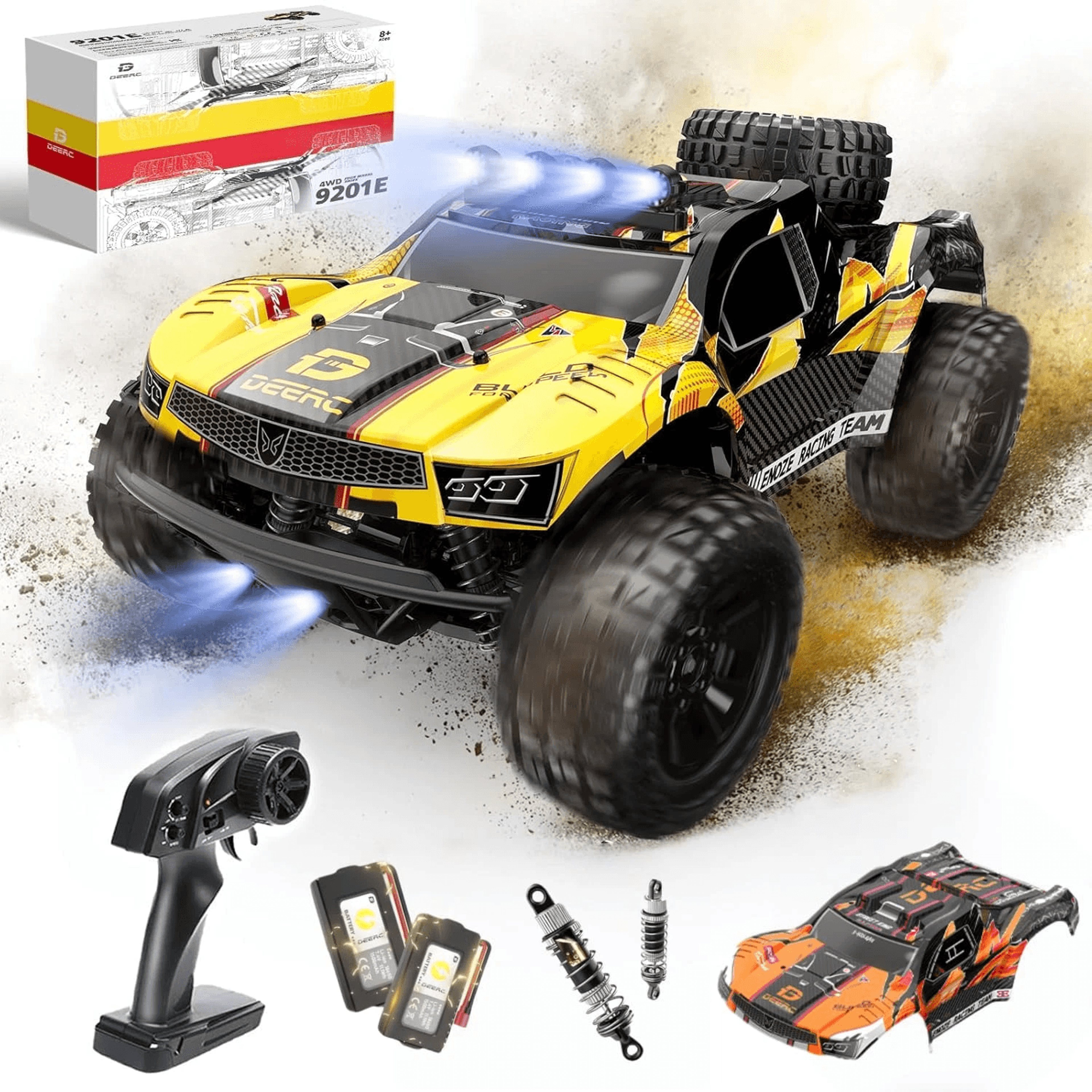 extreme speed large rc car, remote control off road truck, 4wd, blazing fast 48 km/h performance