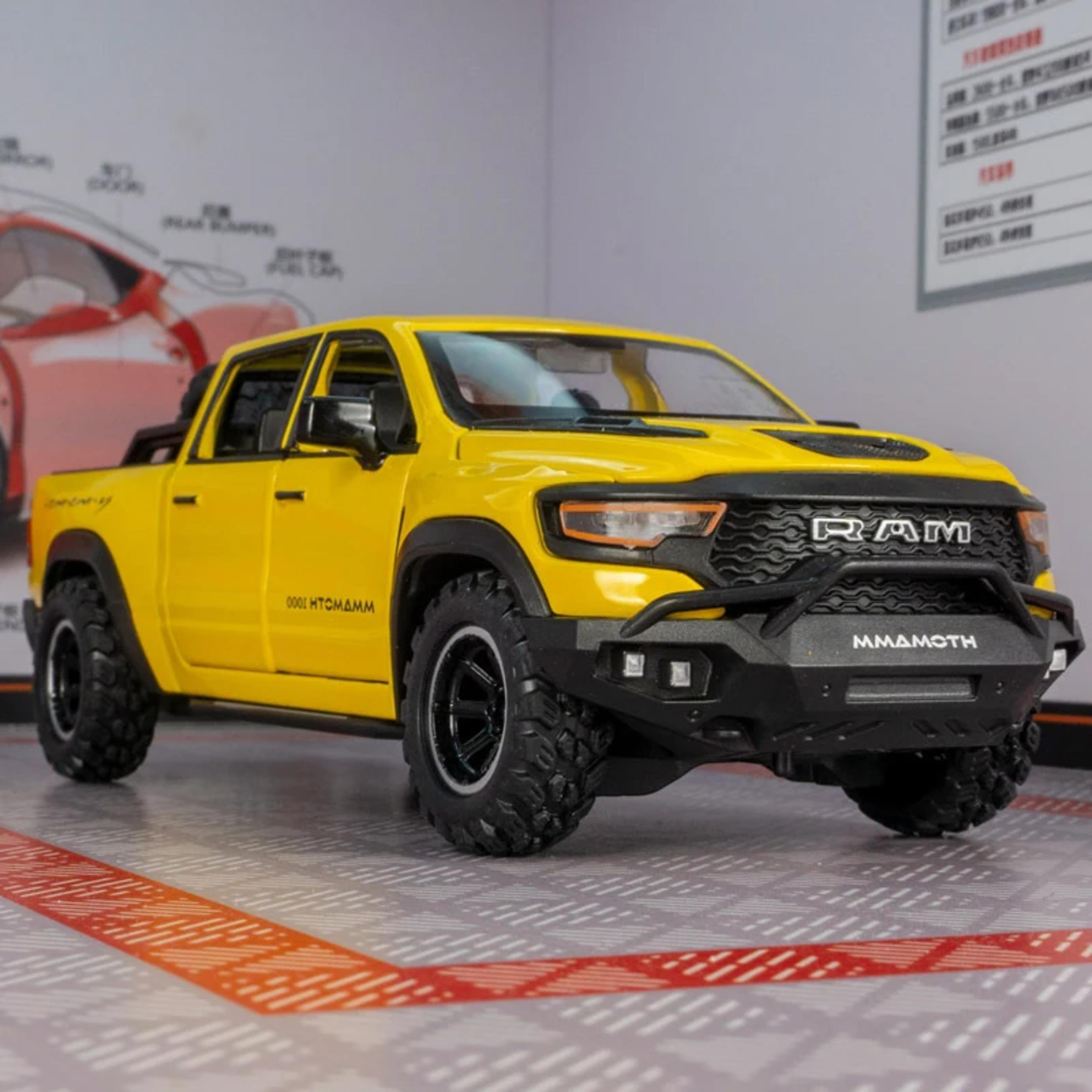 dodge ram model trx mammoth diecast model car with lights sound & pull back action