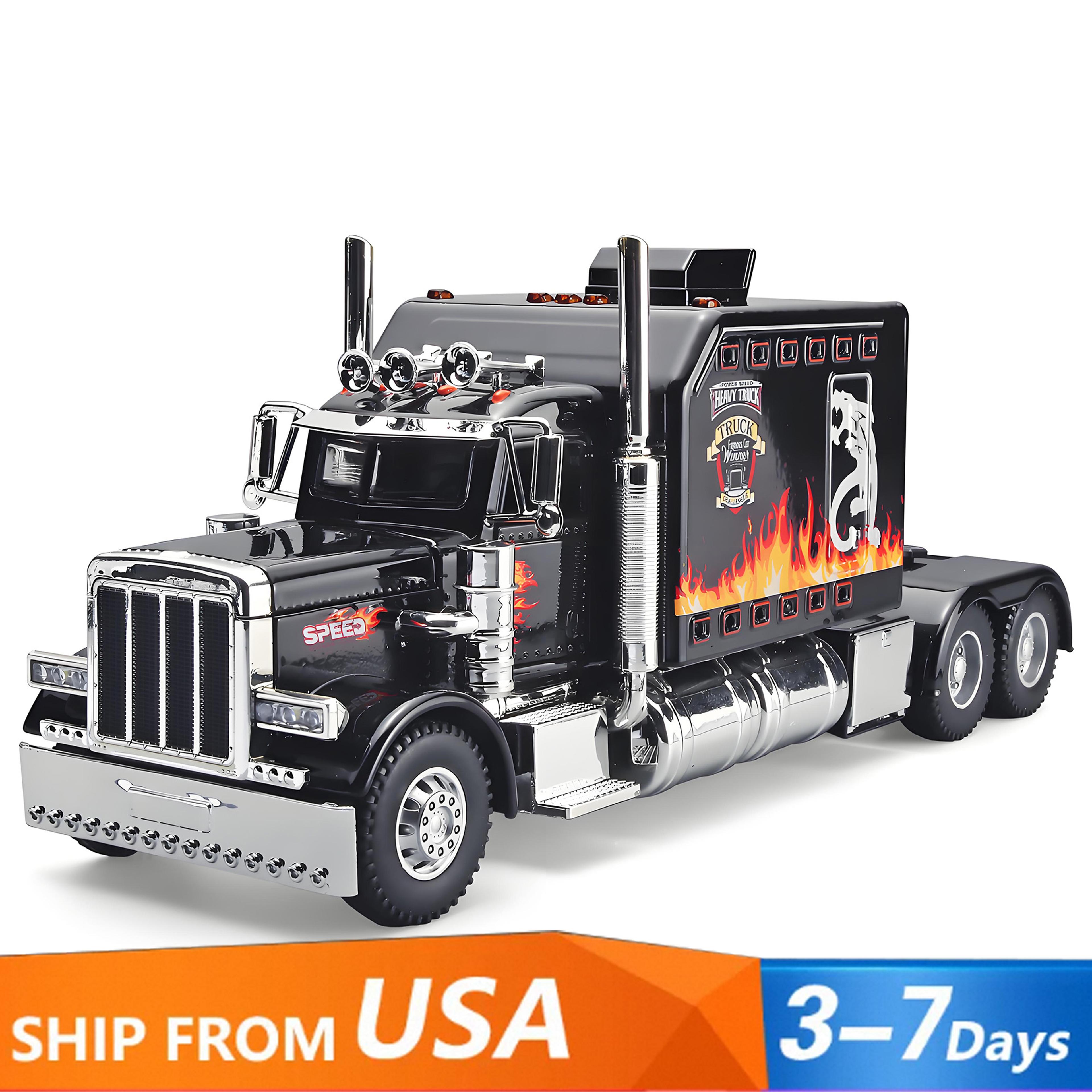 peterbilt 389 diecast truck model with lights & sounds alloy collectible toy truck