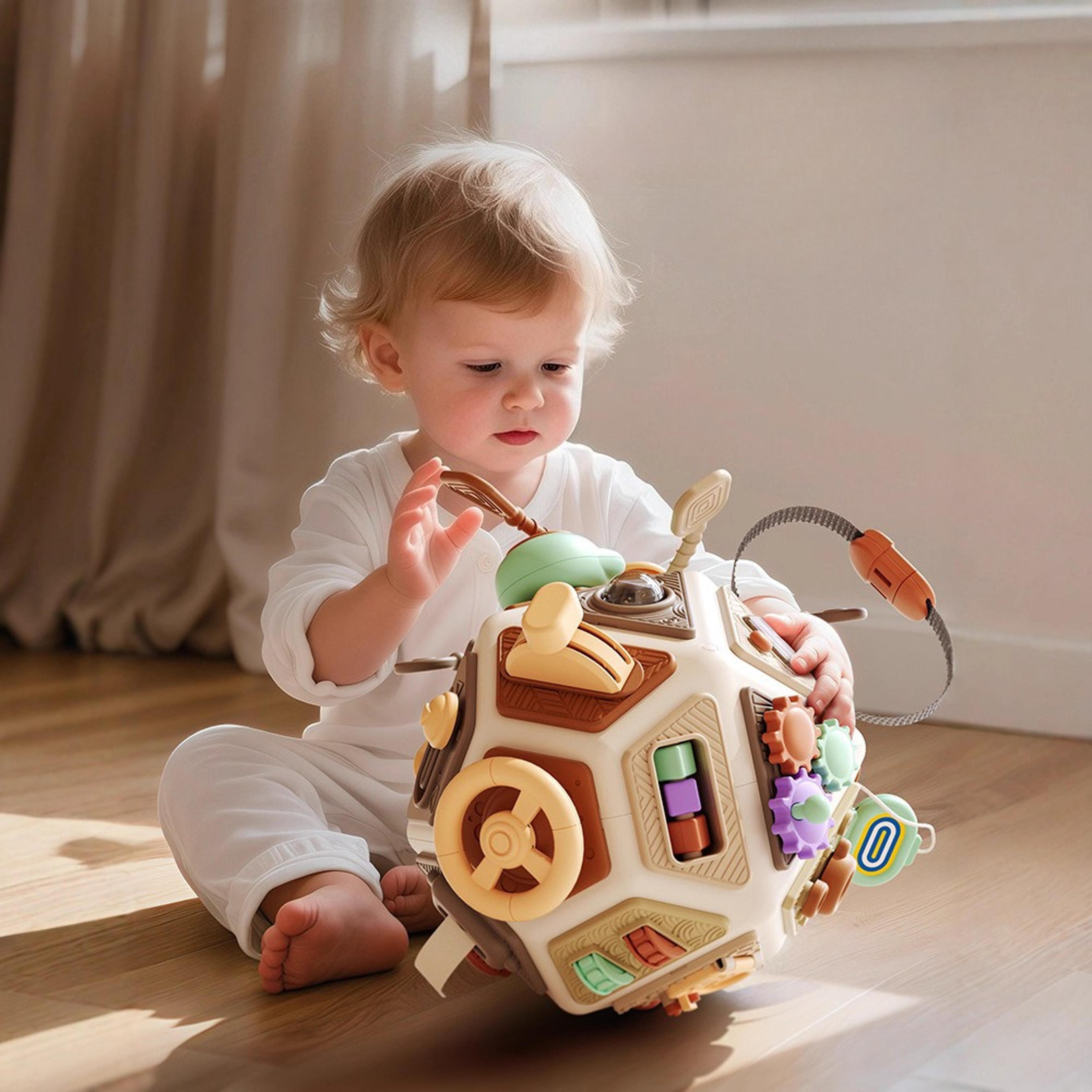 montessori busy board cube sensory toy for toddlers fine motor learning travel activity box