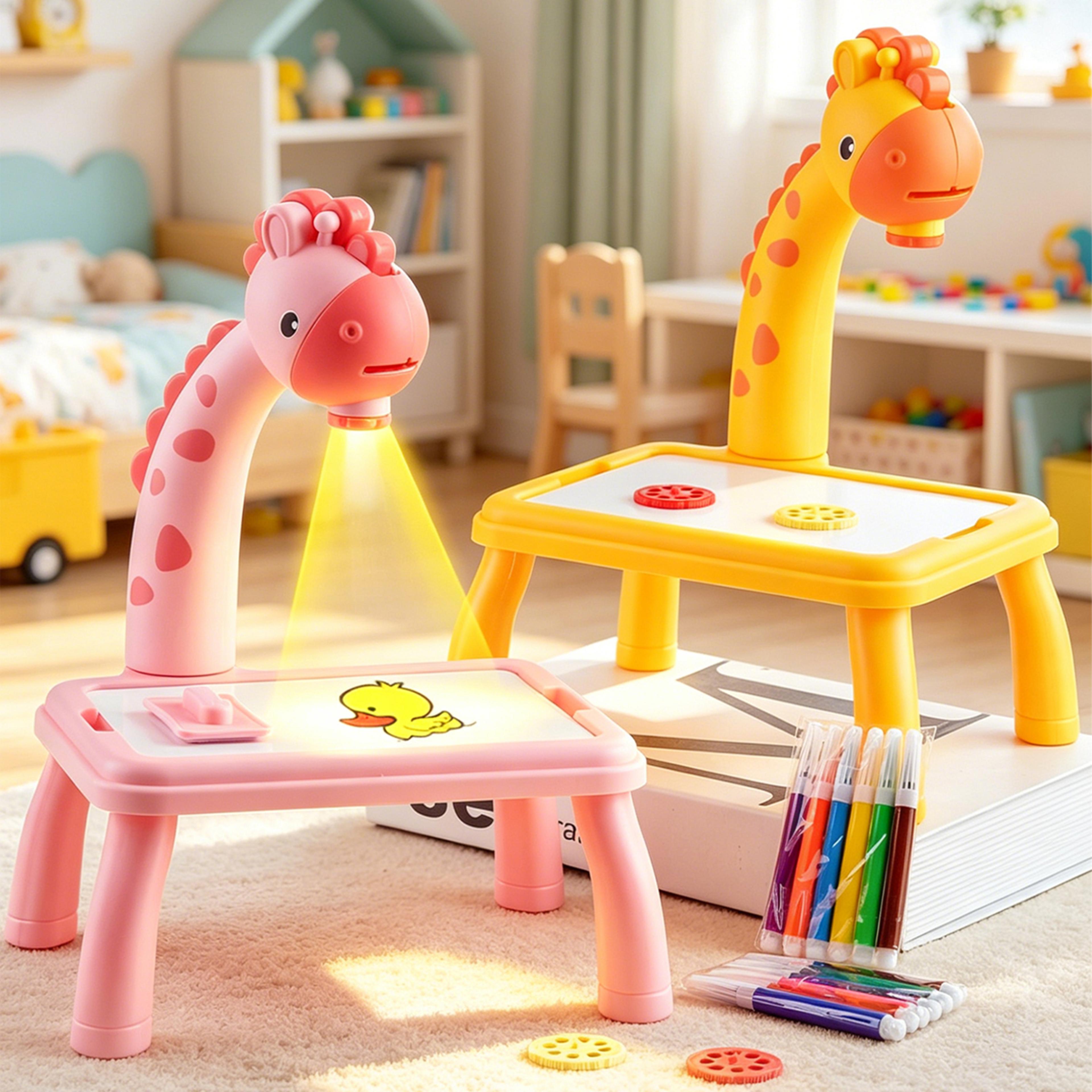 kids drawing projector led drawing board educational art desk for creative learning