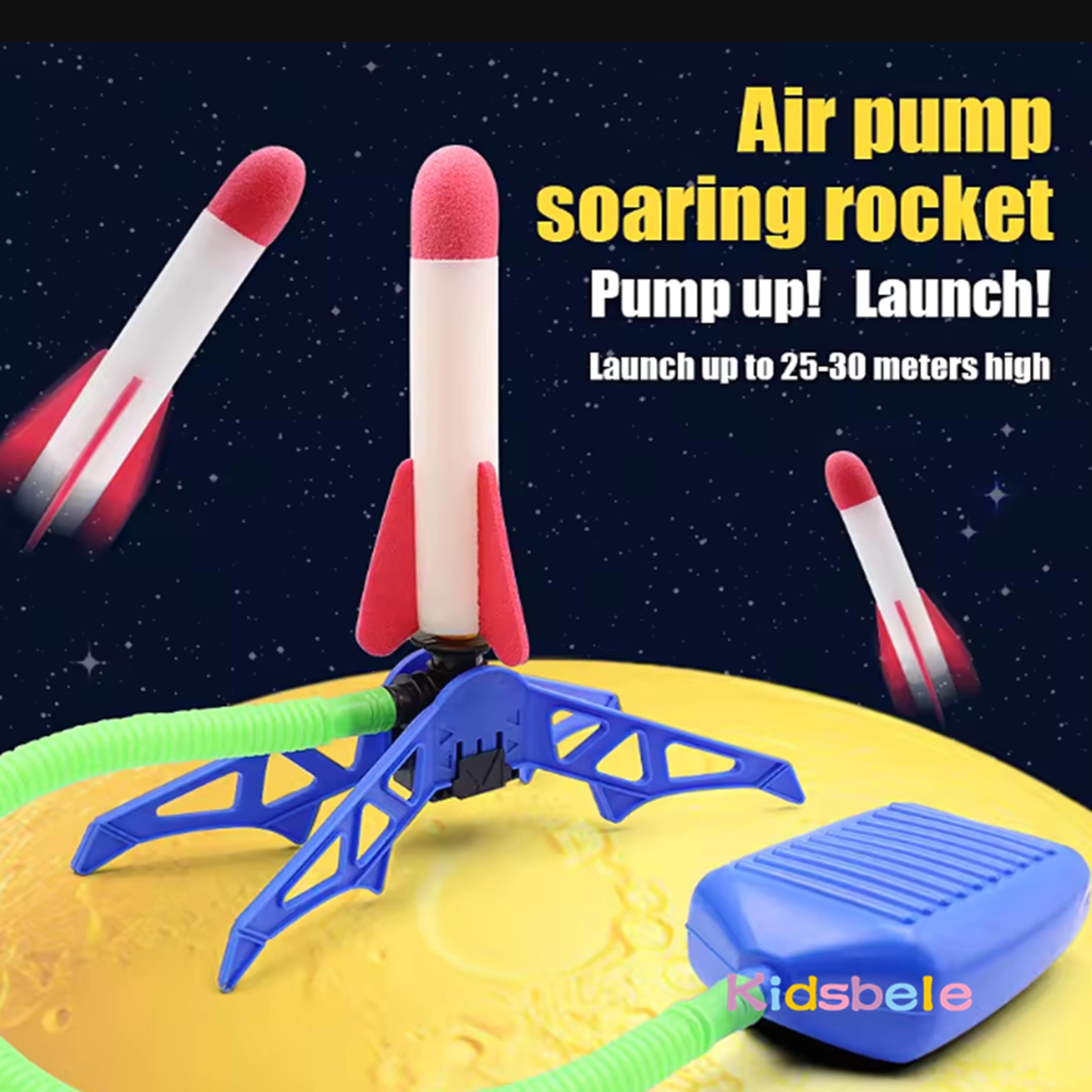 sky blast air rocket launcher for kids stem outdoor foot pump play set