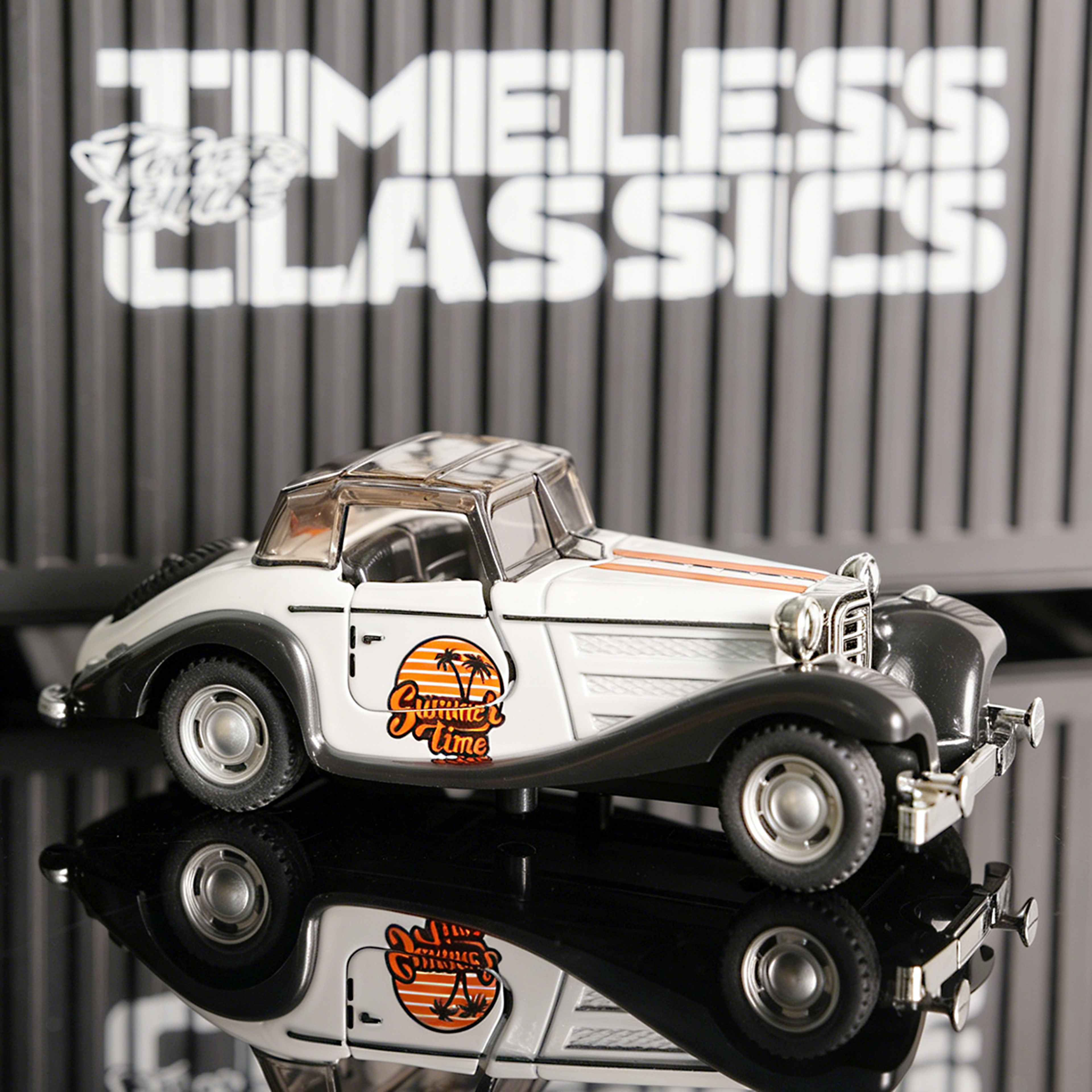 classic roadster diecast car model pull back toy with opening doors