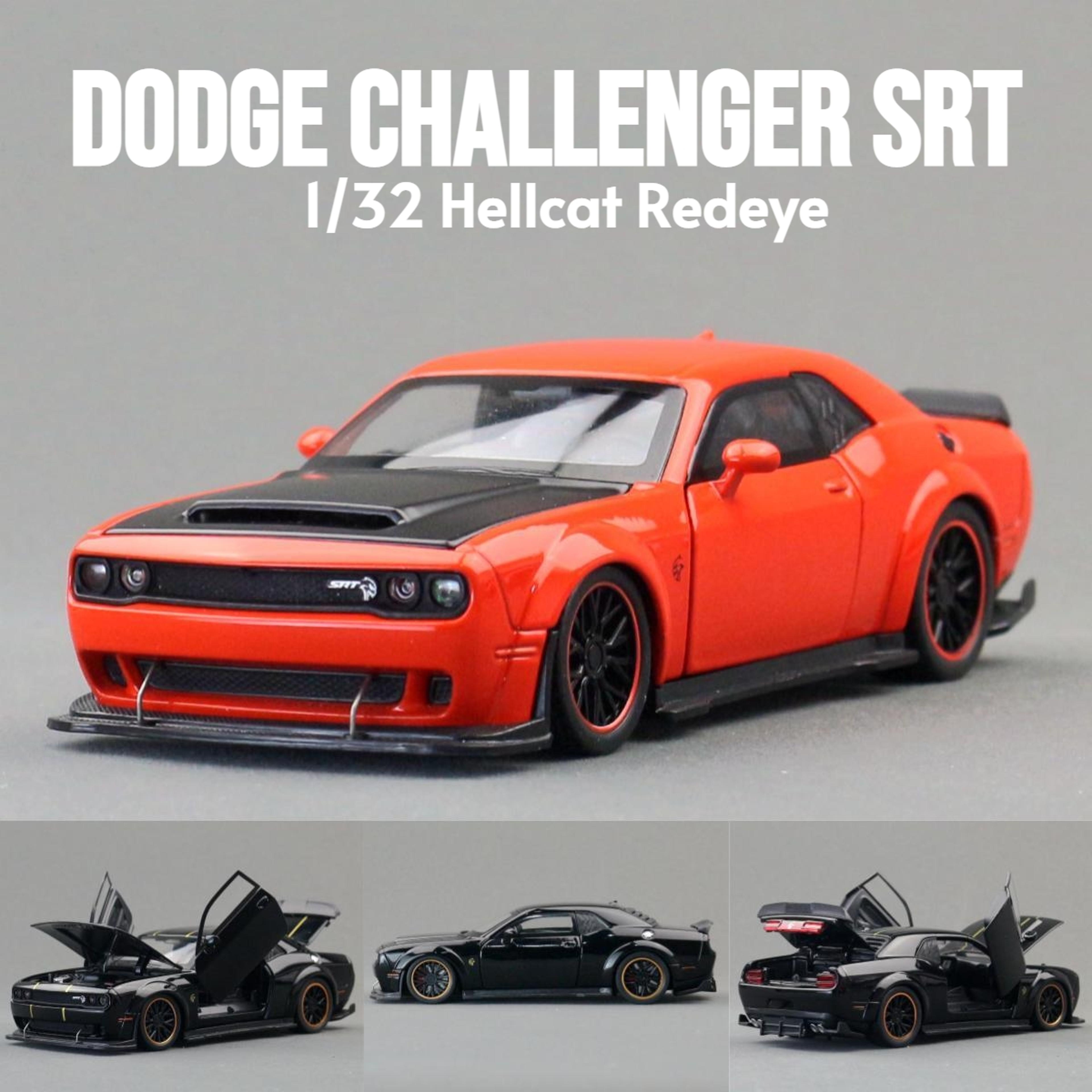 dodge challenger srt hellcat redeye diecast car model with sound & lights collectible toy
