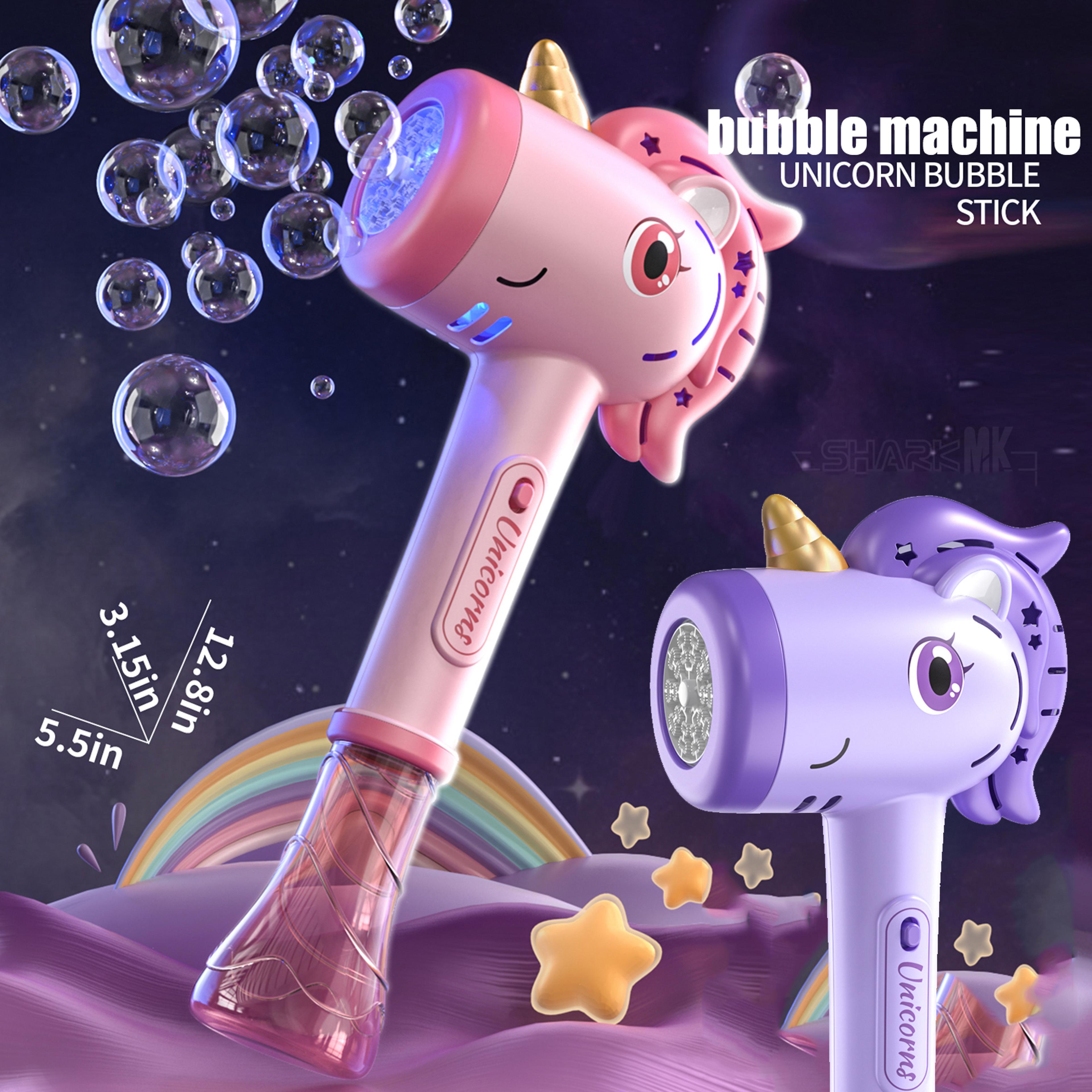 magical unicorn bubble machine electric bubble gun for kids with lights automatic bubble maker