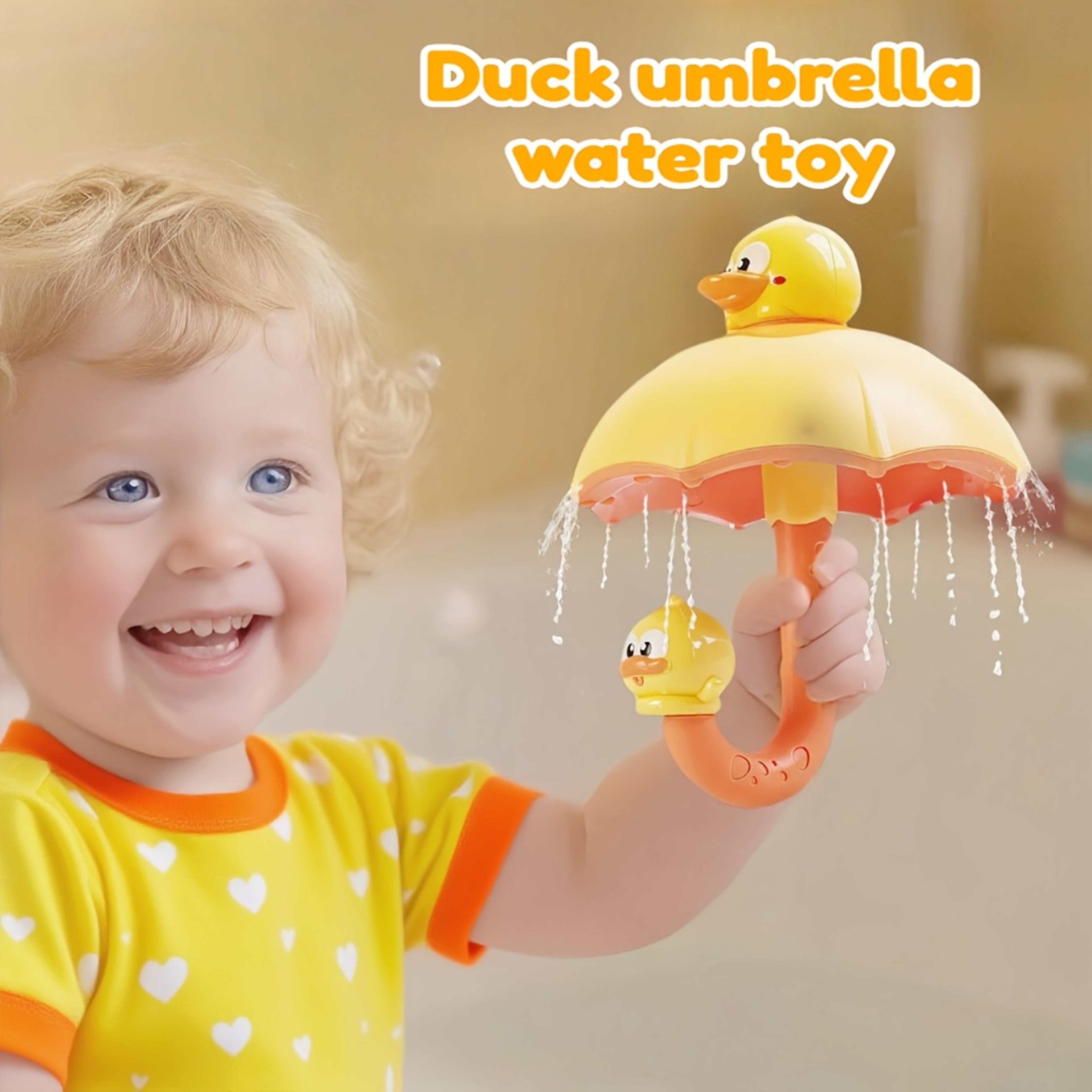 interactive baby bath toy duck water fountain with umbrella for toddlers