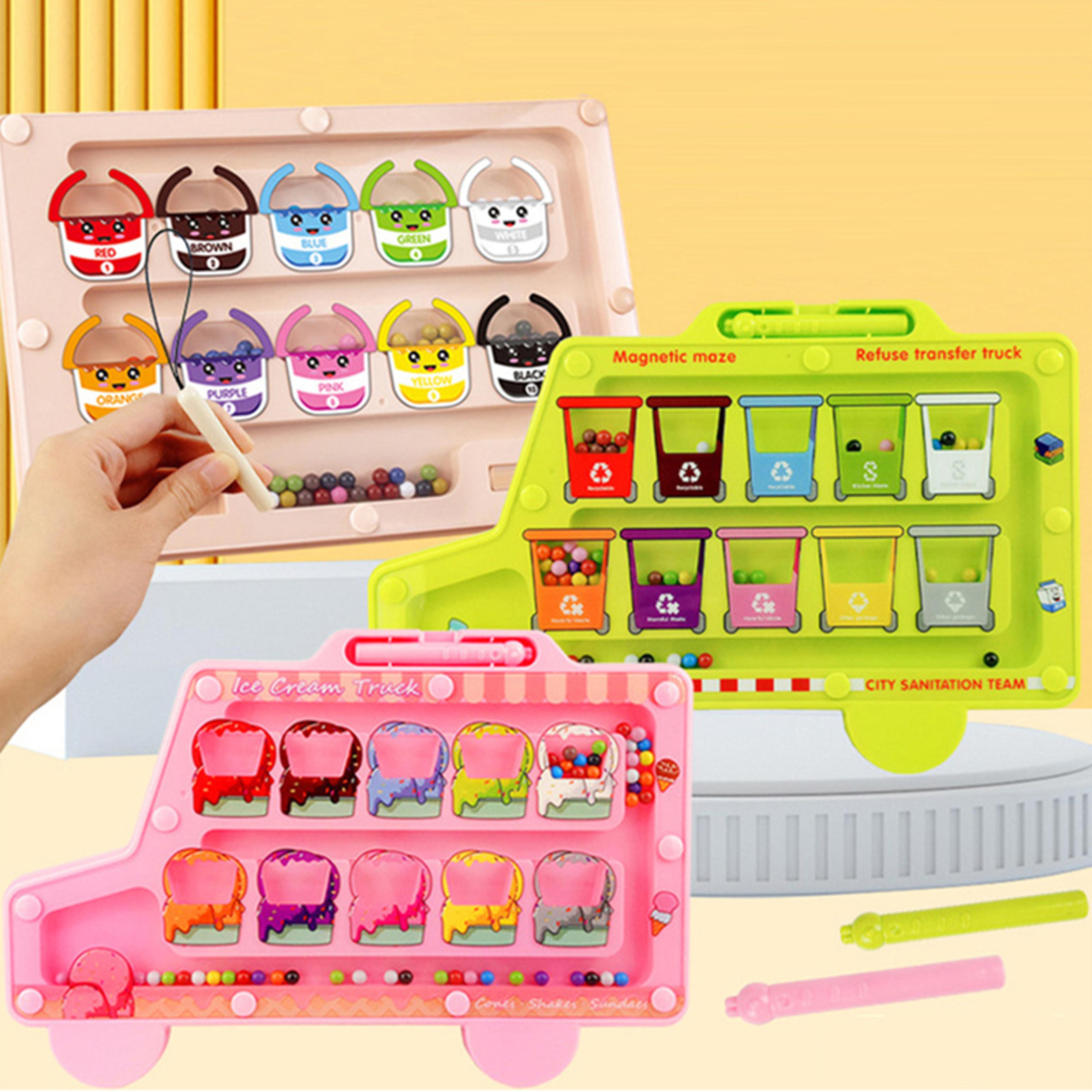 montessori magnetic maze color sorting toy for kids fine motor learning game