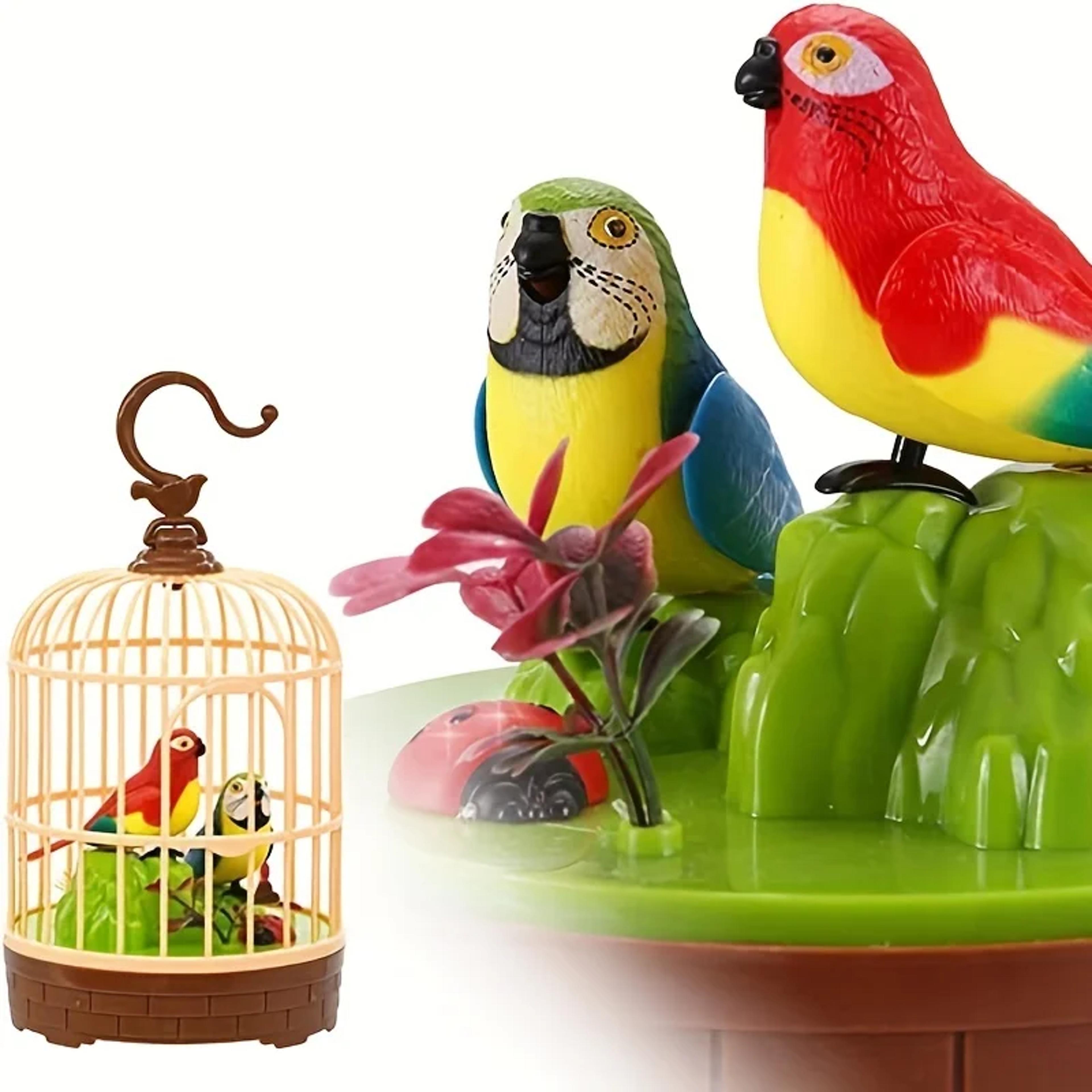 interactive bird toy voice activated talking bird cage for kids and toddlers