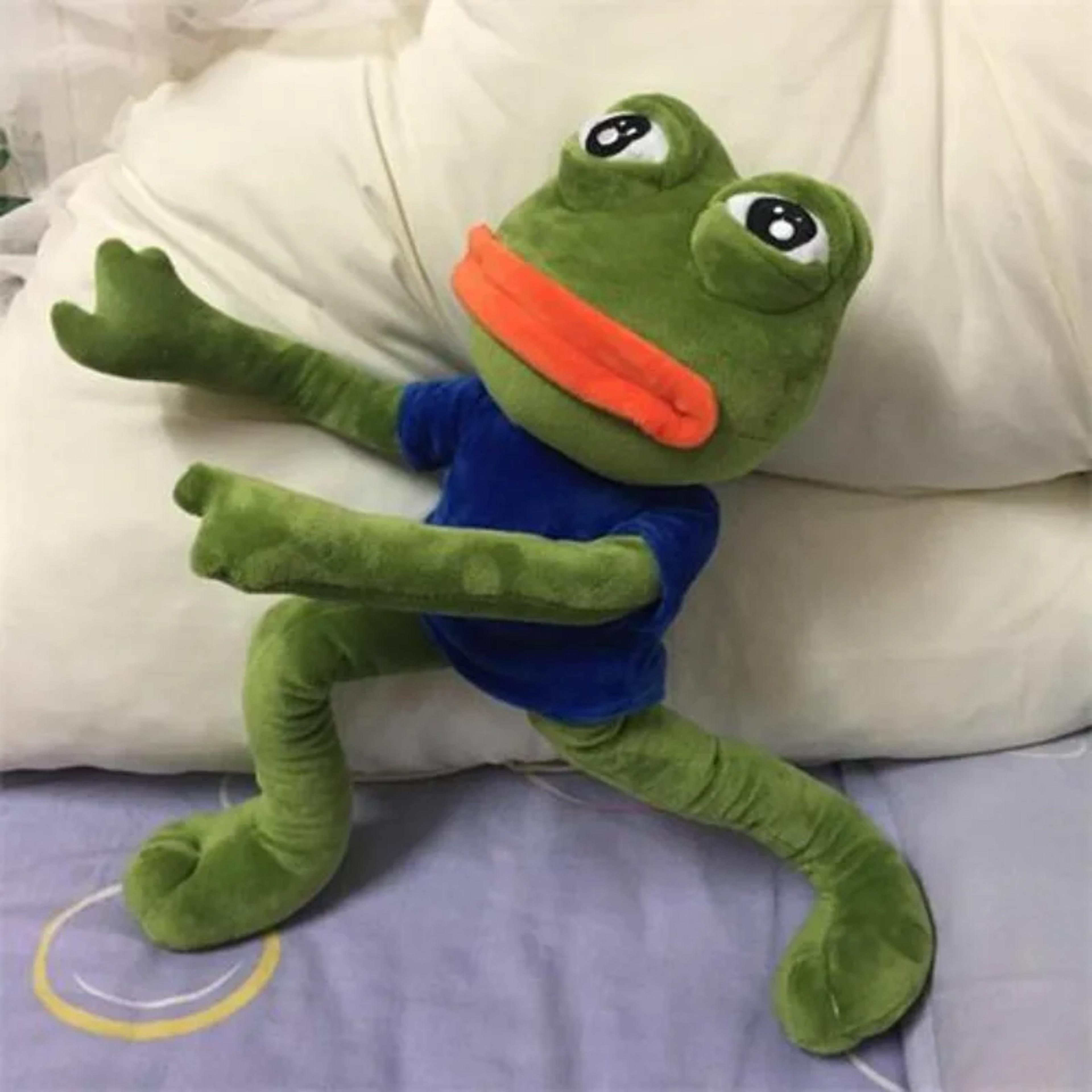 45cm sad frog plush pillow soft pepe frog stuffed animal for cozy cuddles & gifts