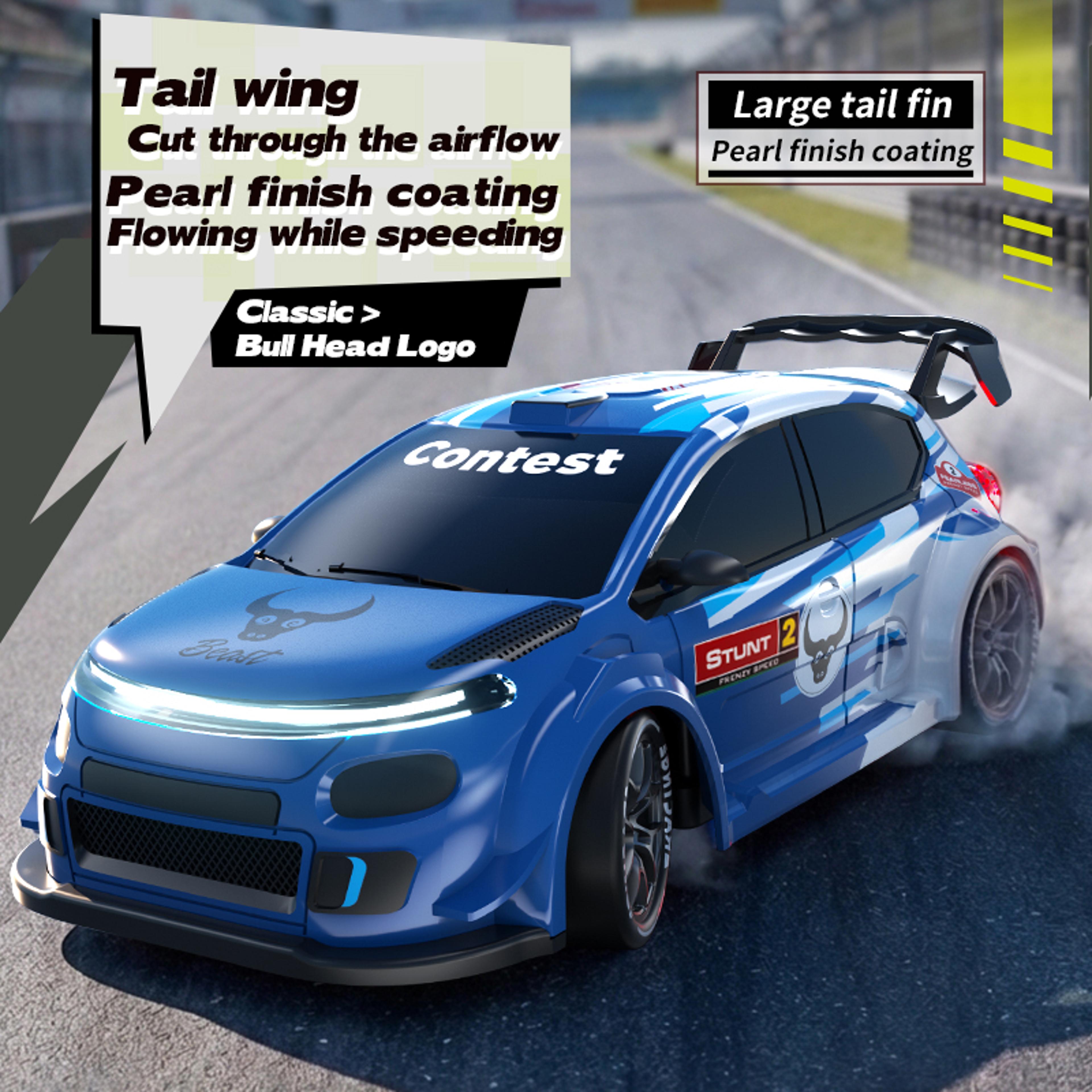 turbo drive rc drift car 4wd remote control racing car with led lights & multi-speed control