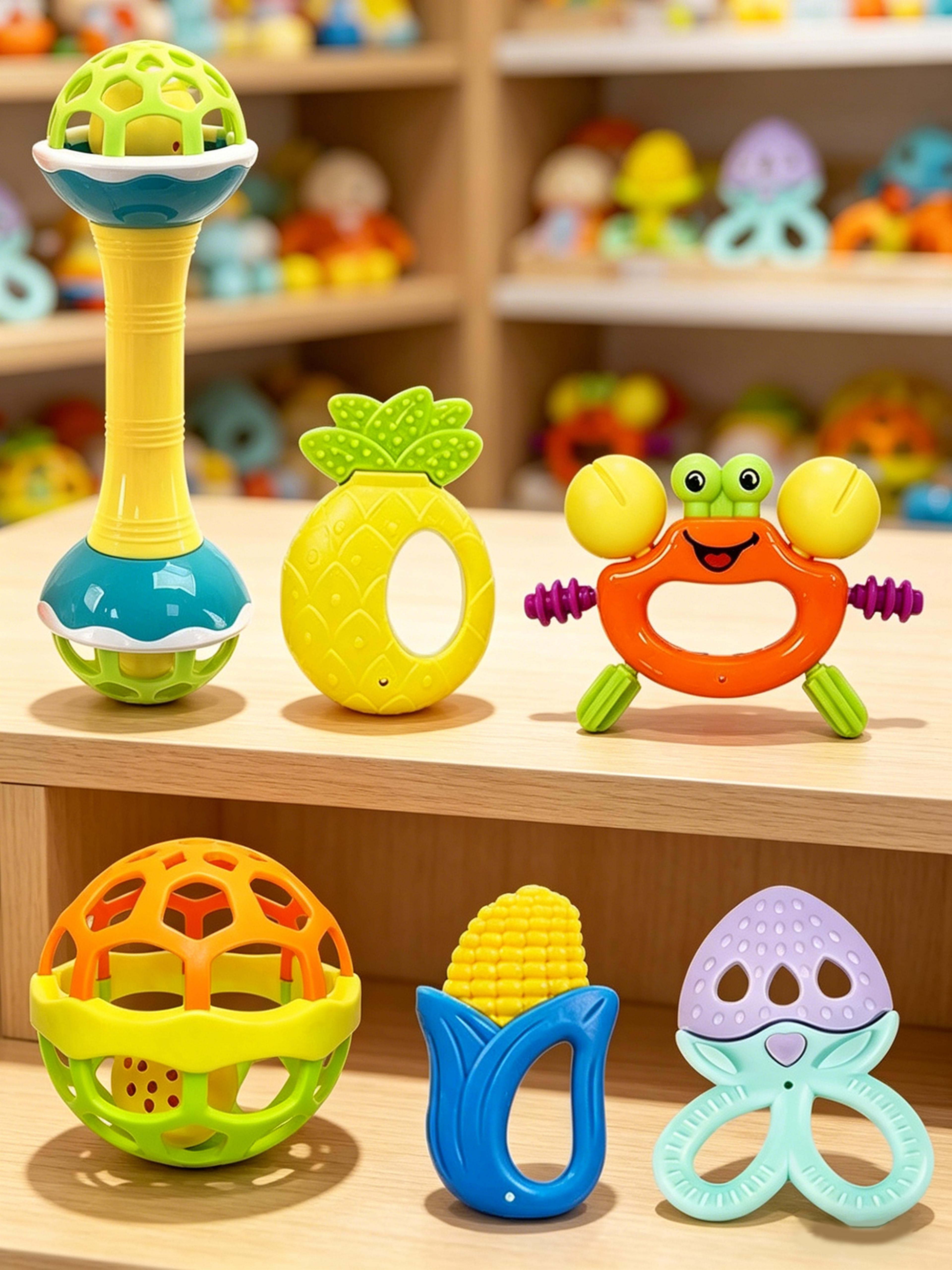 baby rattles & sensory baby toys set for infants montessori learning gift