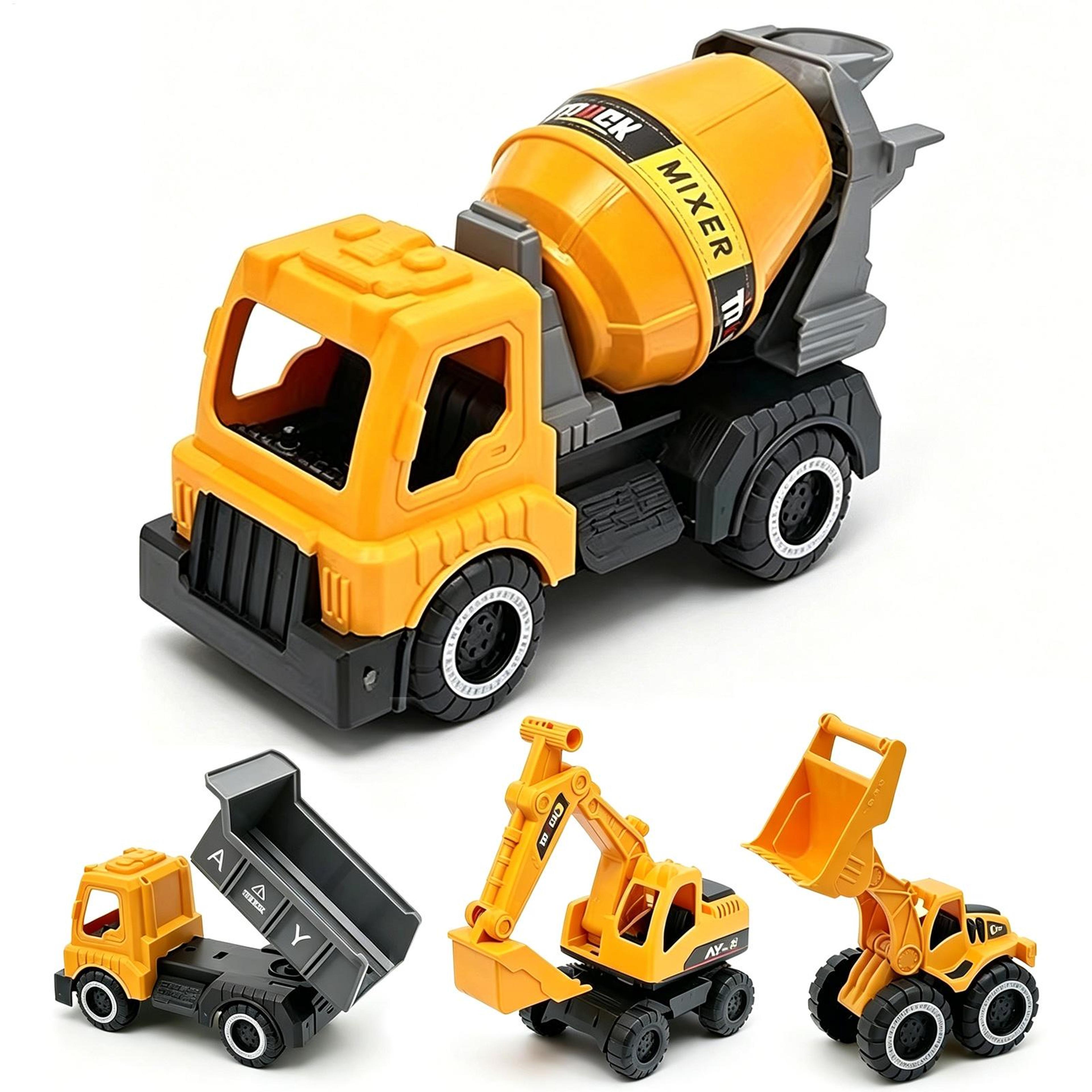 construction truck toys 4-piece beach toy set with excavator toy for kids sand play