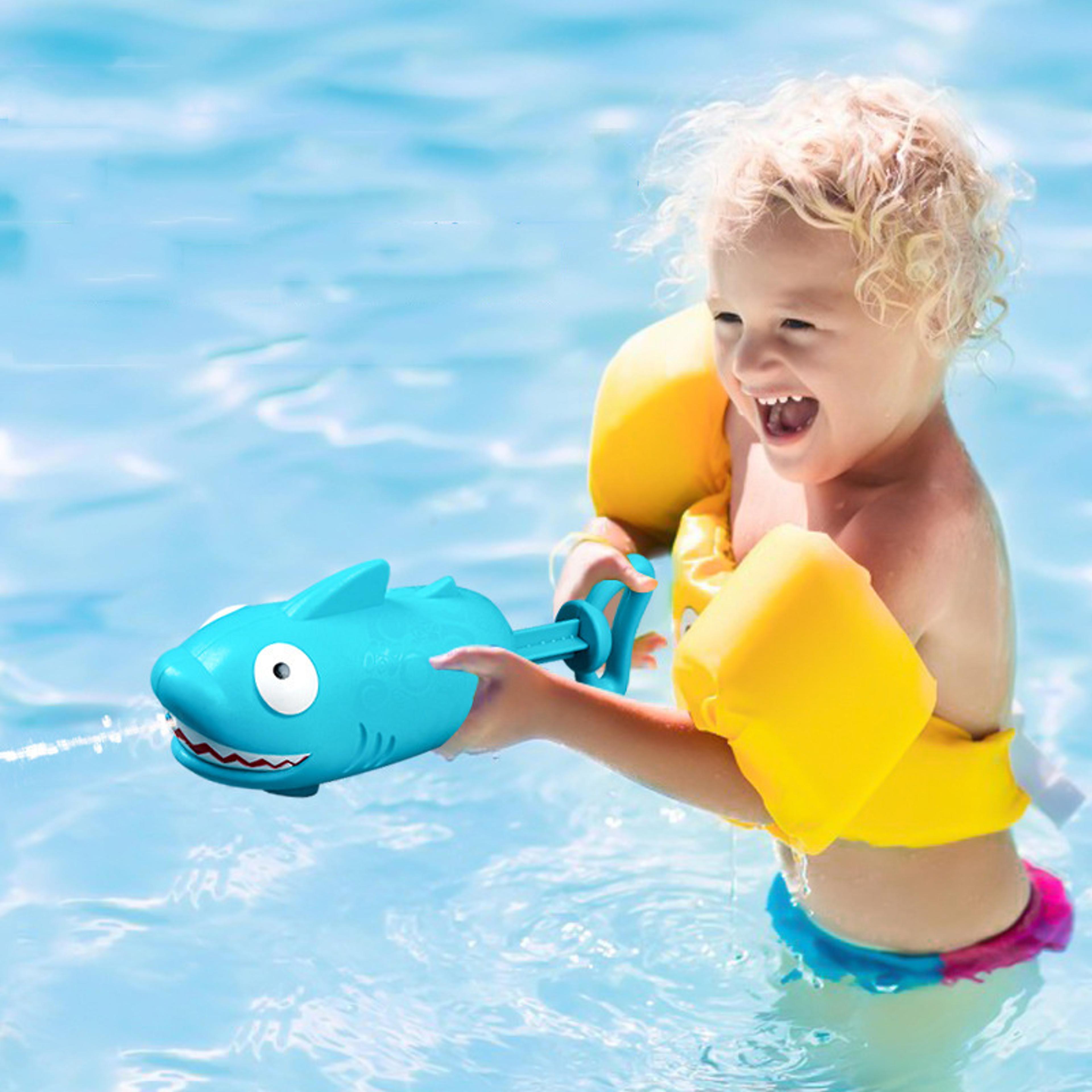 shark splash kids water gun water blaster toy for pool, beach & summer outdoor fun