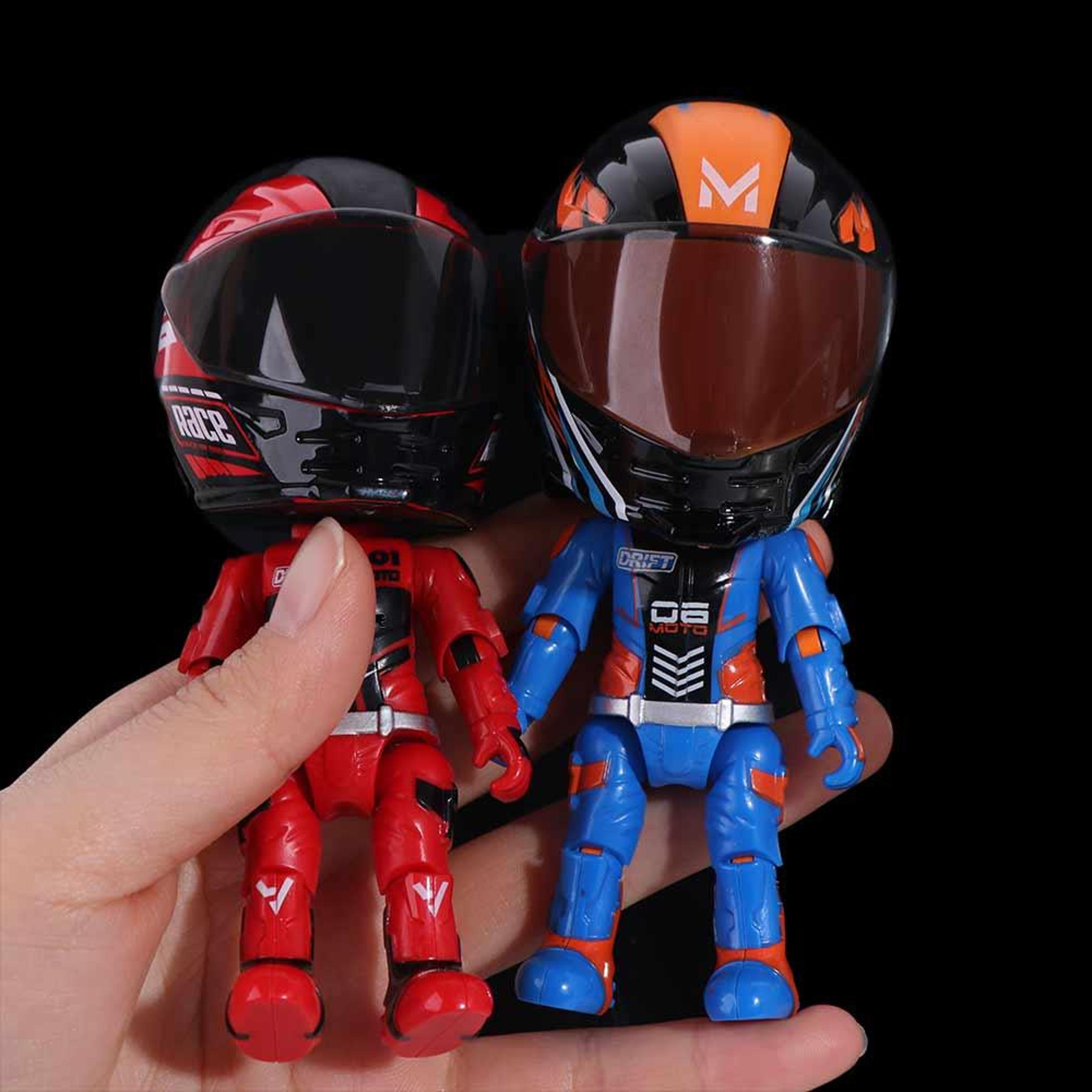 transform motorcycle toy with motorcycle action figure & alloy rider helmet collectible