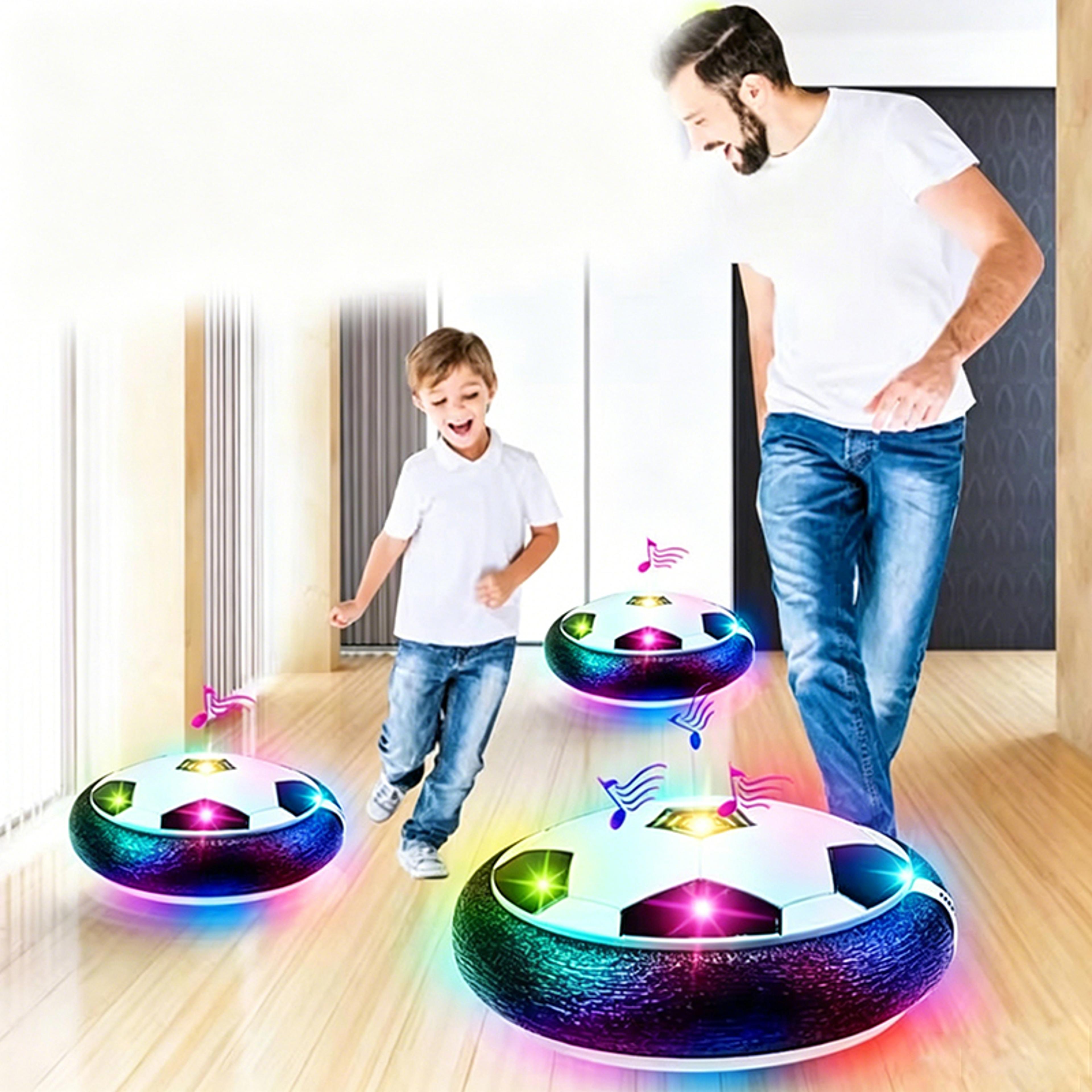 led hover soccer ball with music & lights indoor floating football toy for kids & family fun