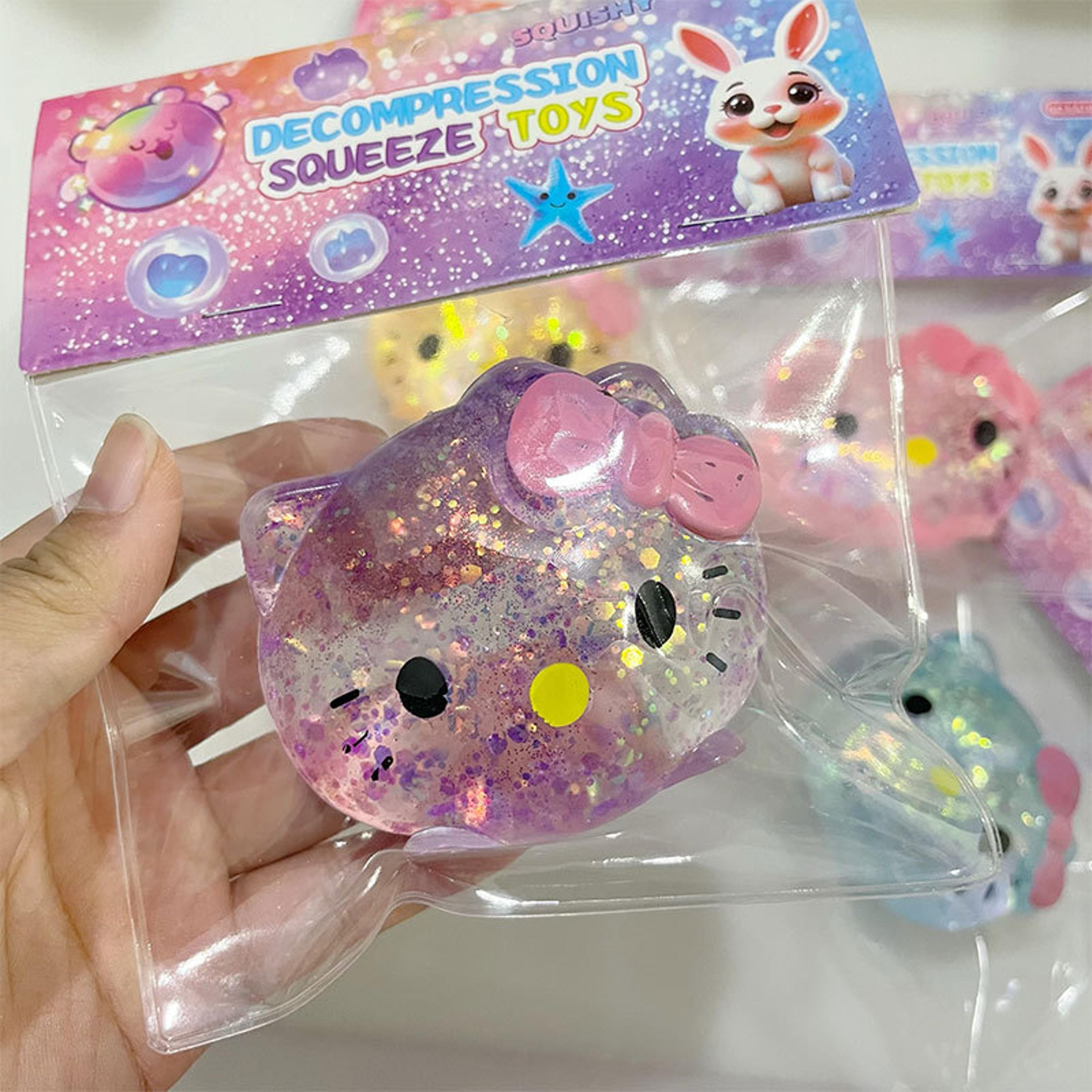 hello kitty squishy slow rising stress relief toy glitter sanrio sensory squeeze fidget