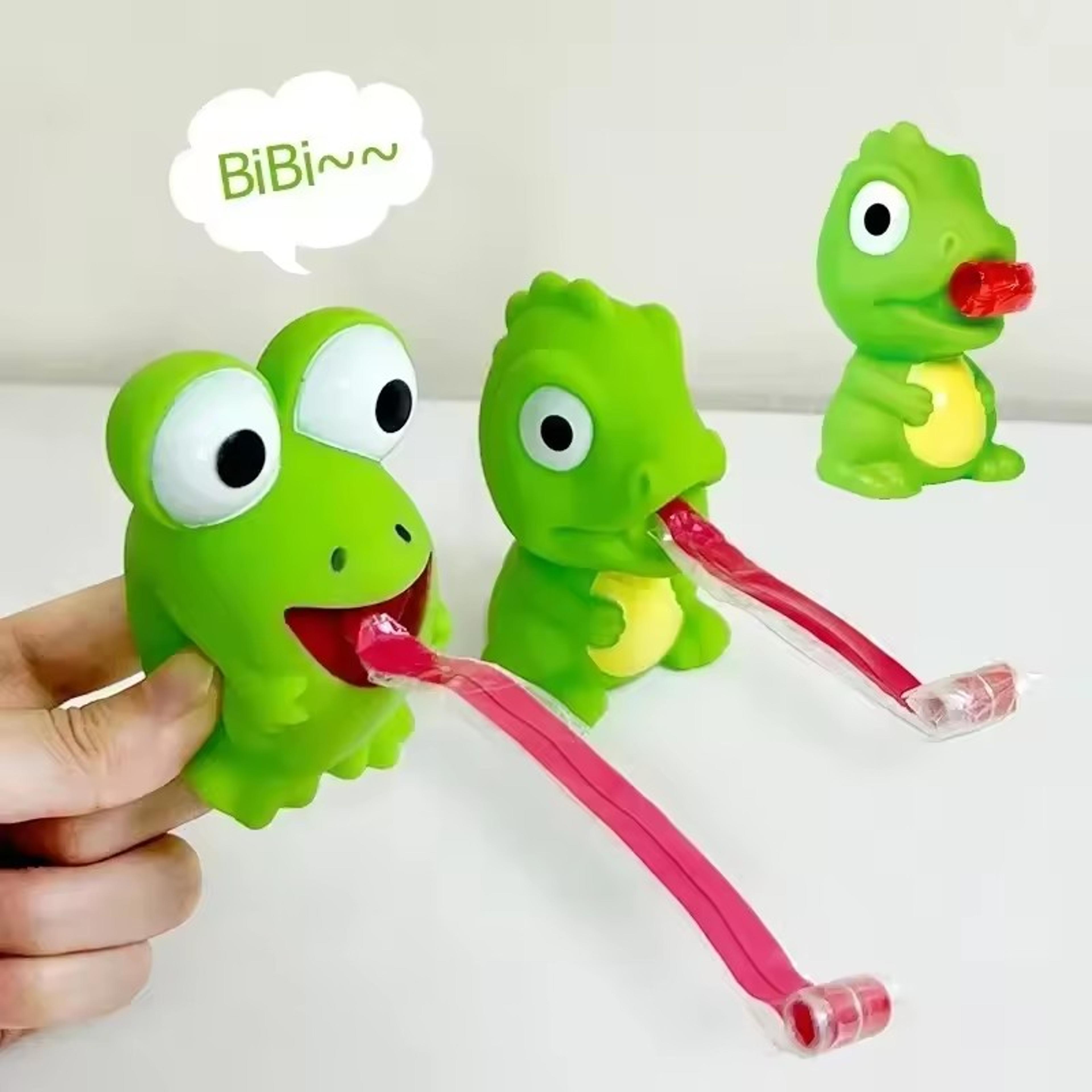 funny fidget toy frog & dinosaur pinch tongue sensory stress relief toy for kids & adults