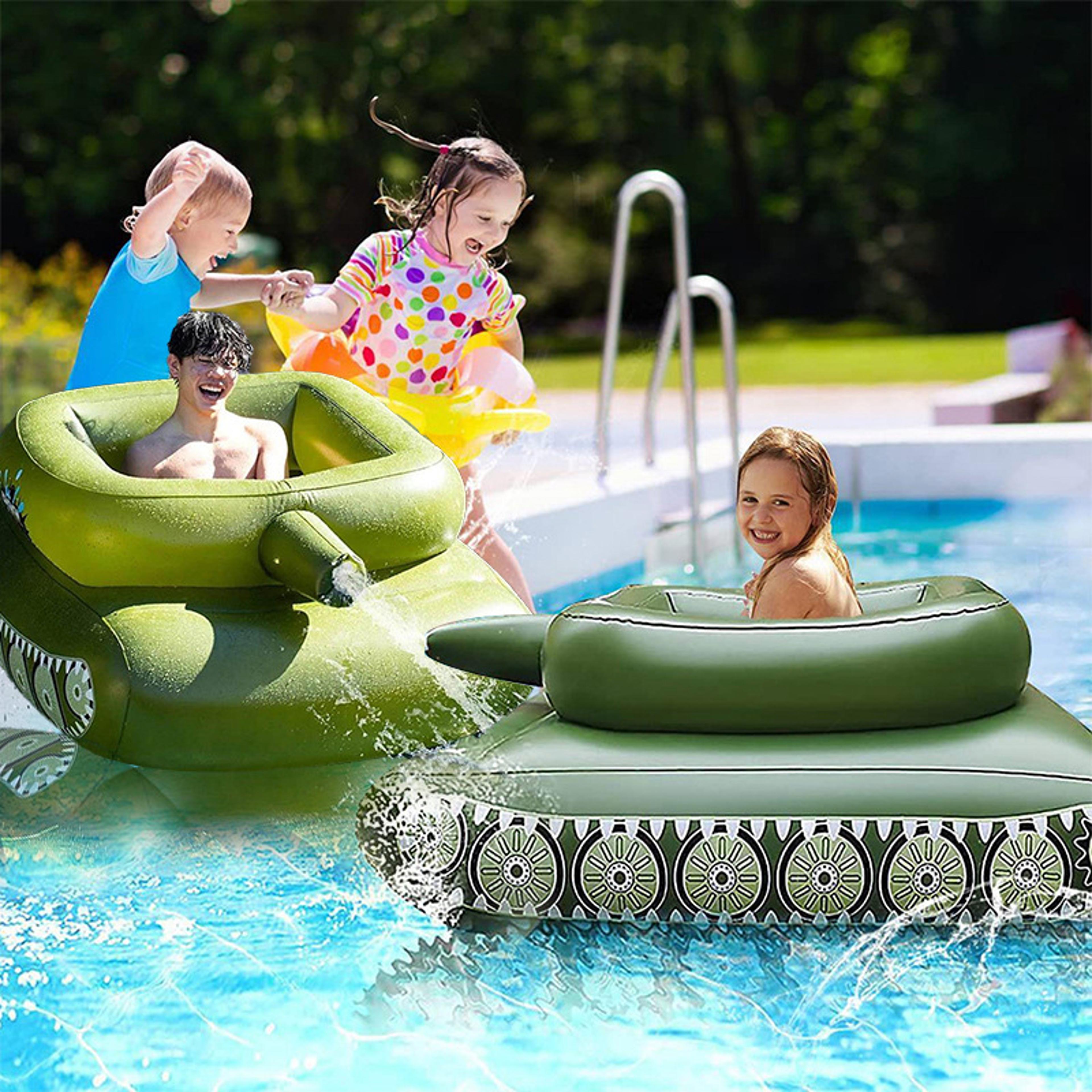 kids pool float tank with water gun inflatable toddler swimming seat for summer water fun