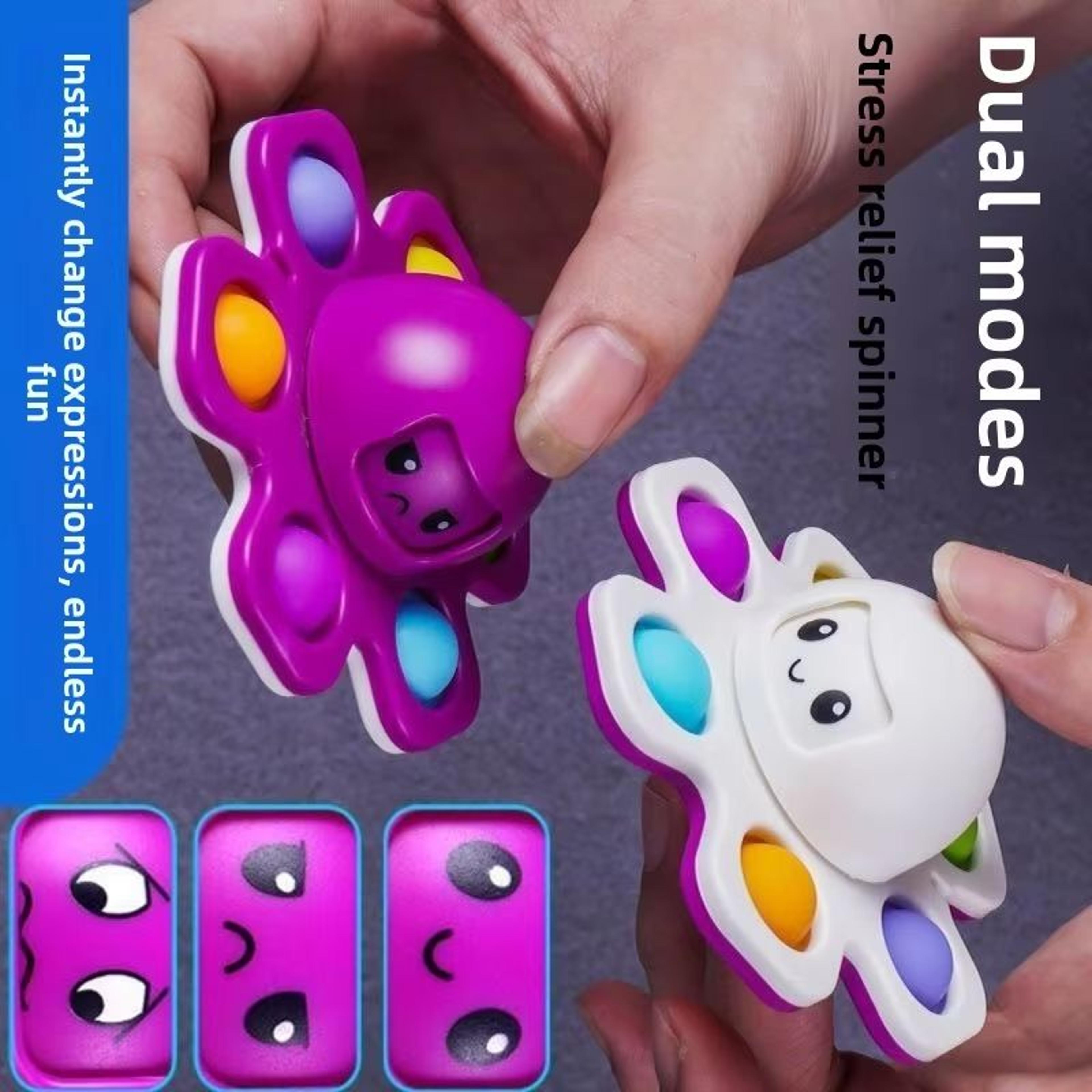 face-changing fidget spinner push bubble sensory toy for stress relief & fun