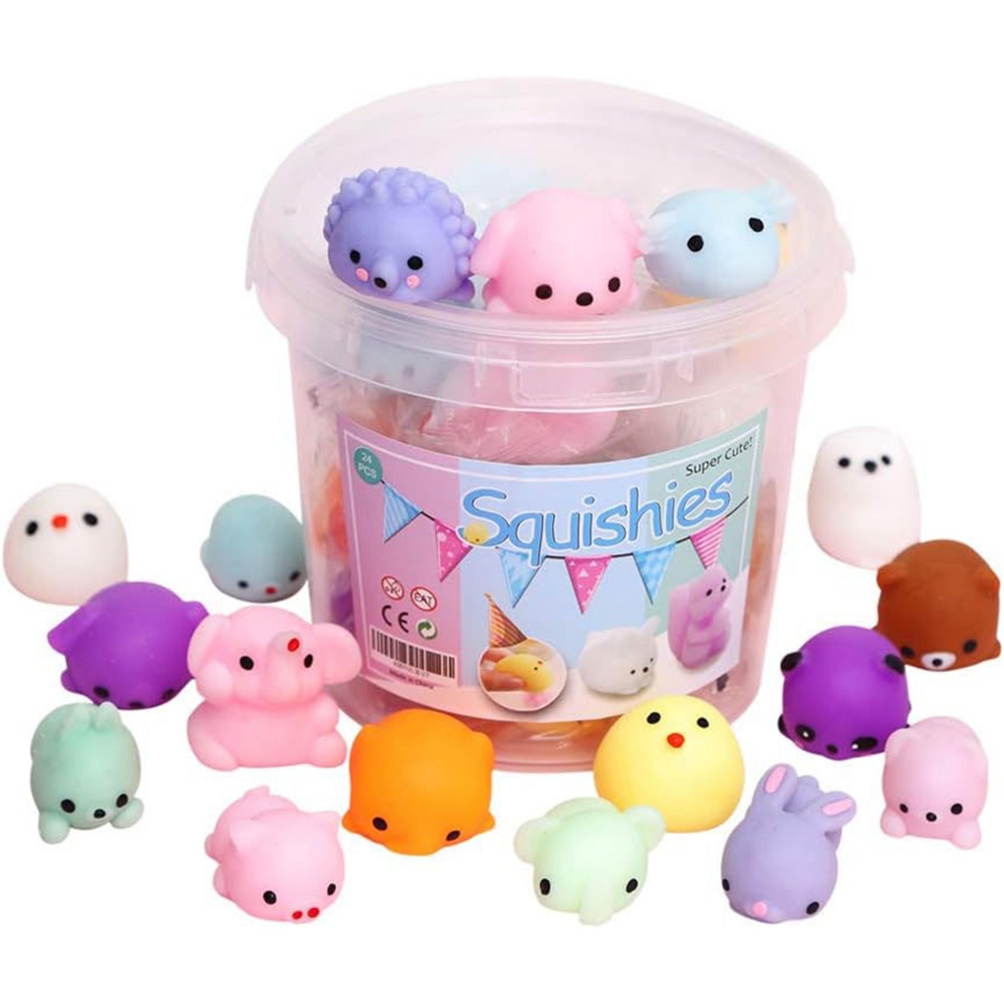 mini kawaii mochi squishy toys for kids stress relief party favor set with storage box