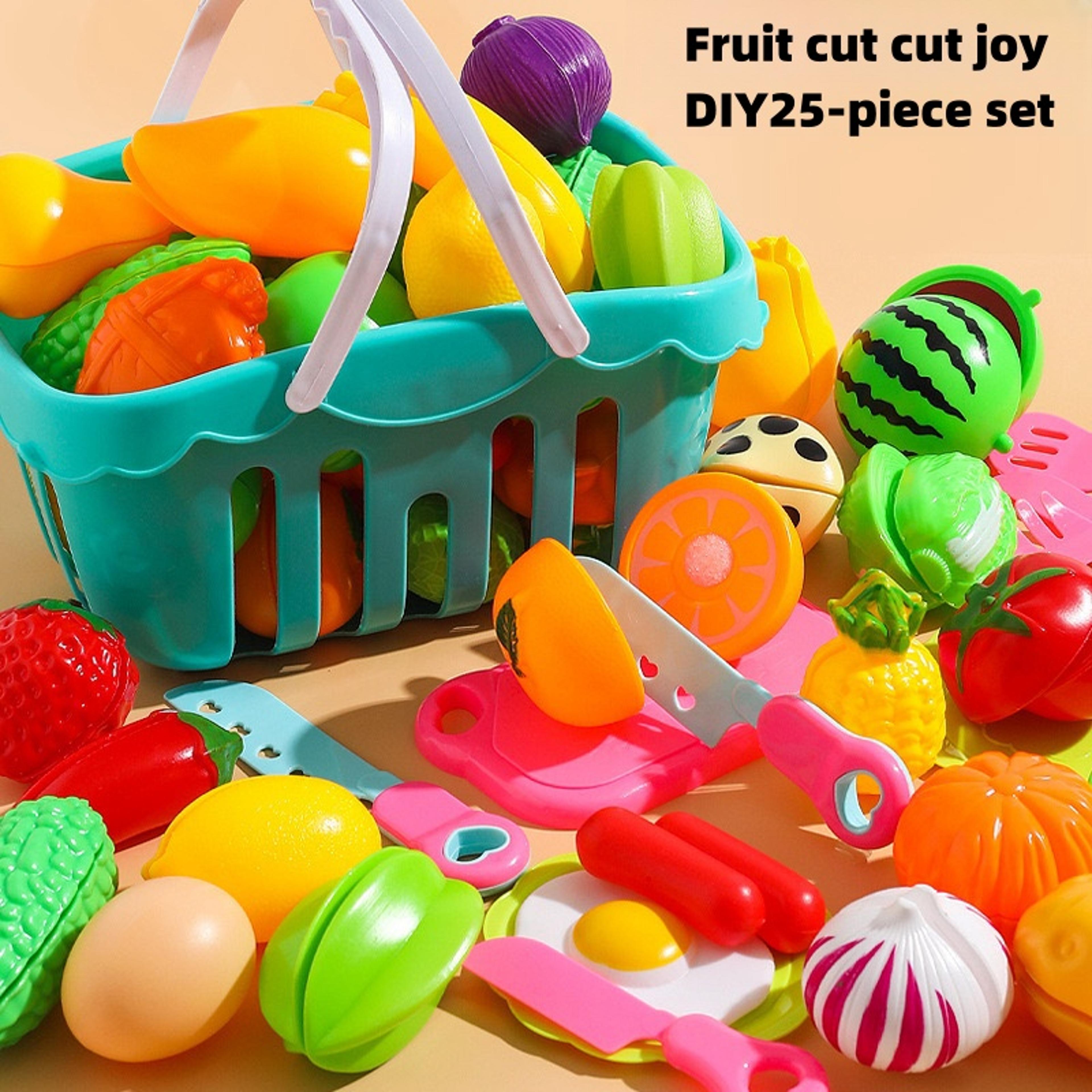 kids kitchen play set with musical cutting fruit toy and pretend food accessories