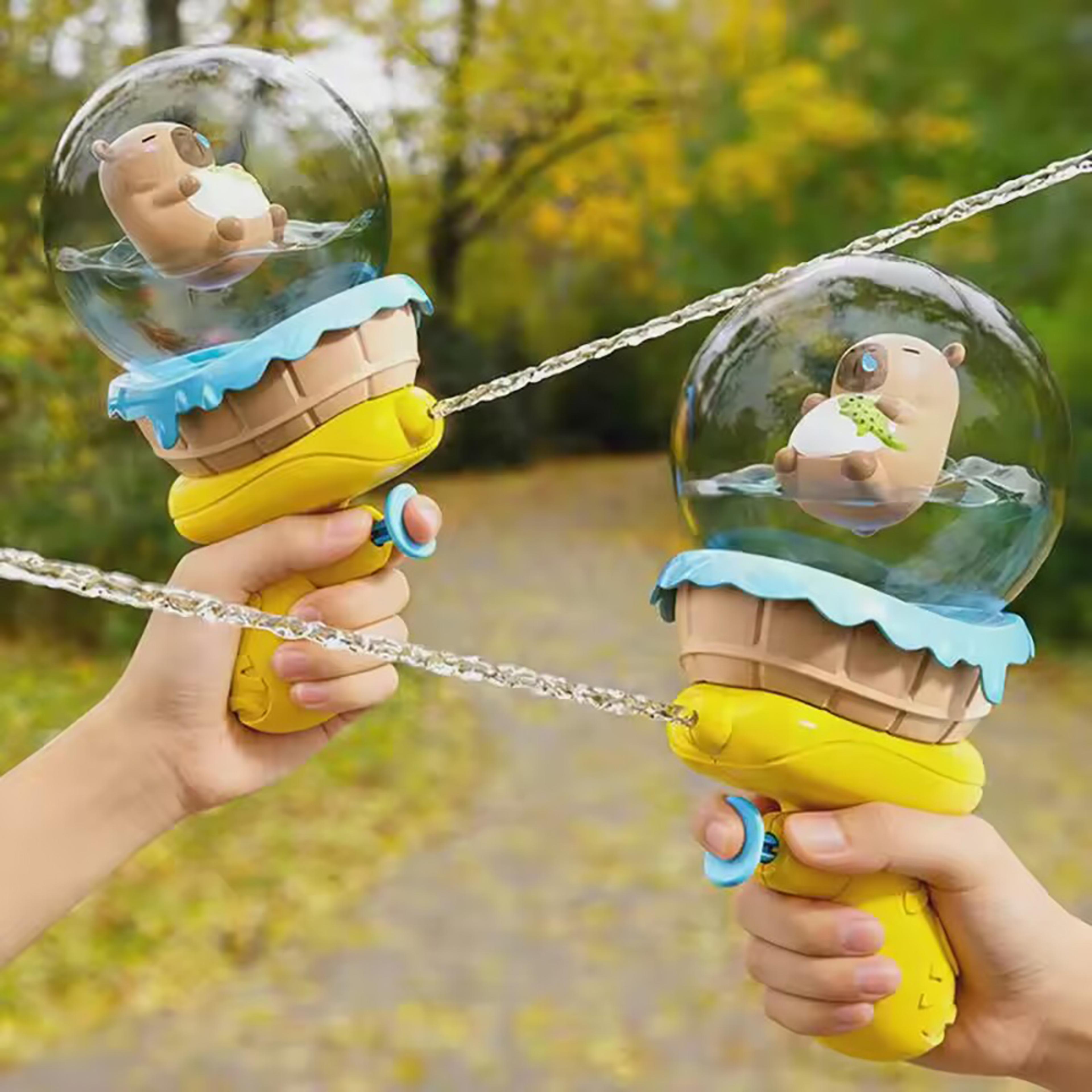capybara water gun with lights and detachable tank for kids summer pool fun