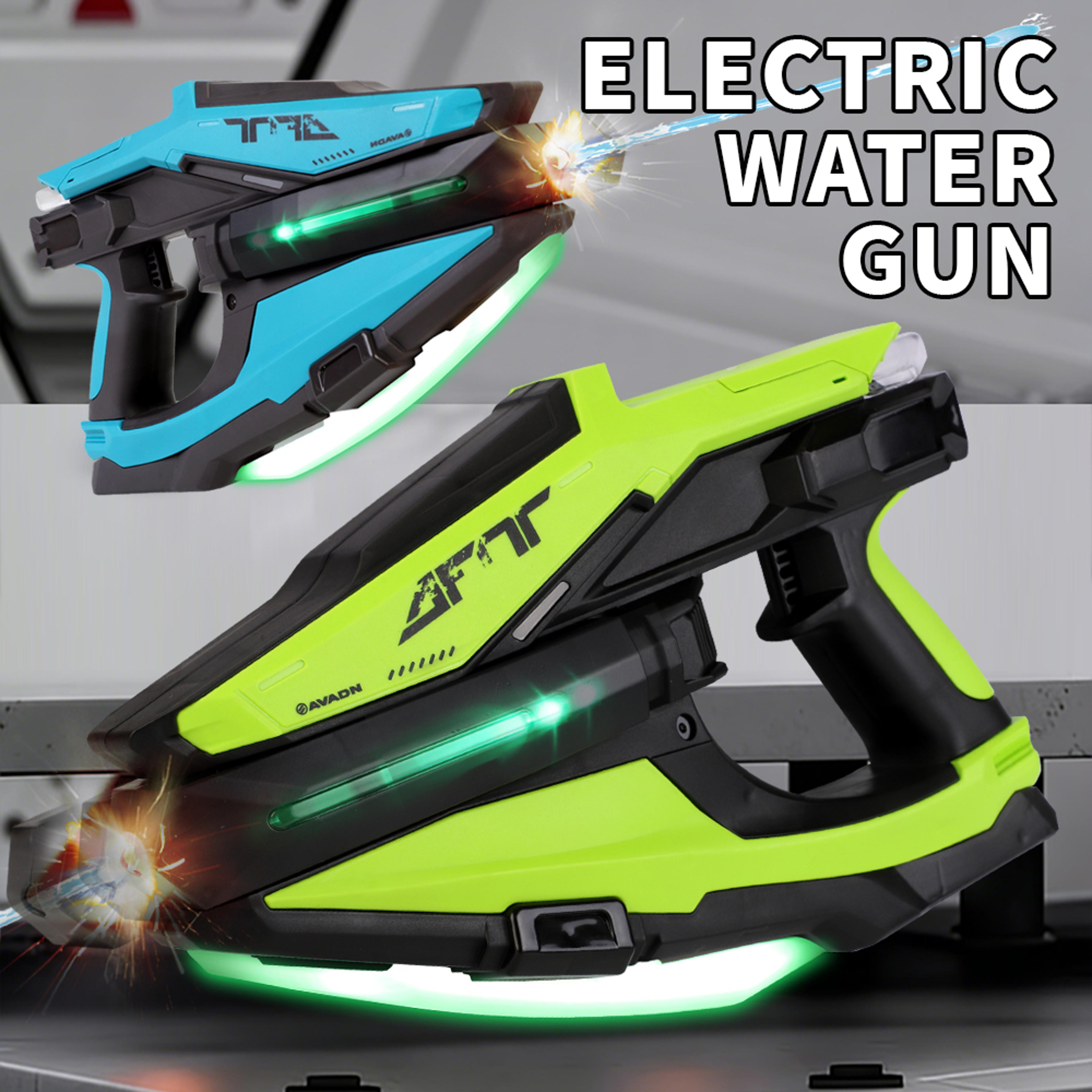 electric water gun with led lights automatic water blaster long range summer pool toy