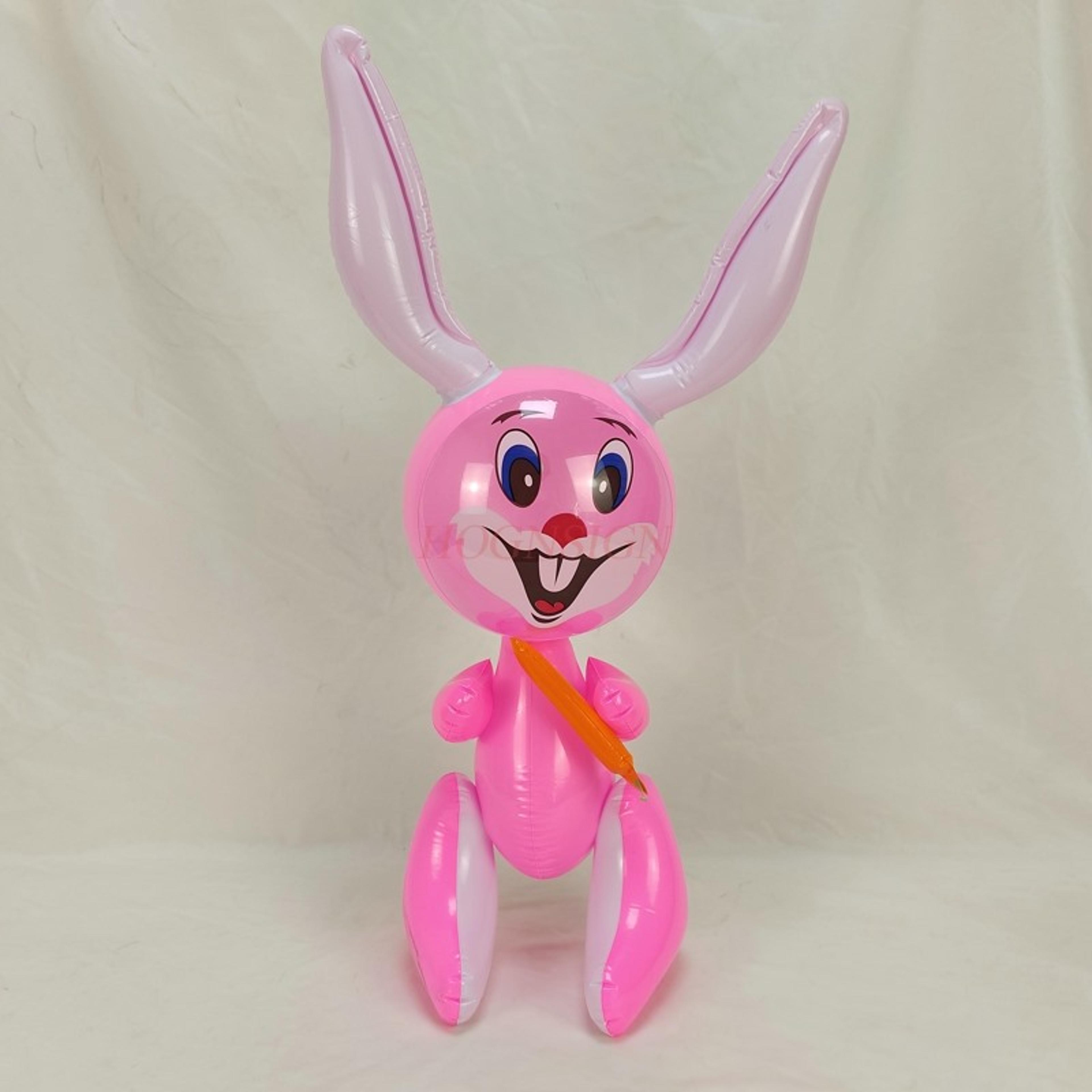 cute inflatable rabbit toy for kids soft pvc animal play toy birthday party gift