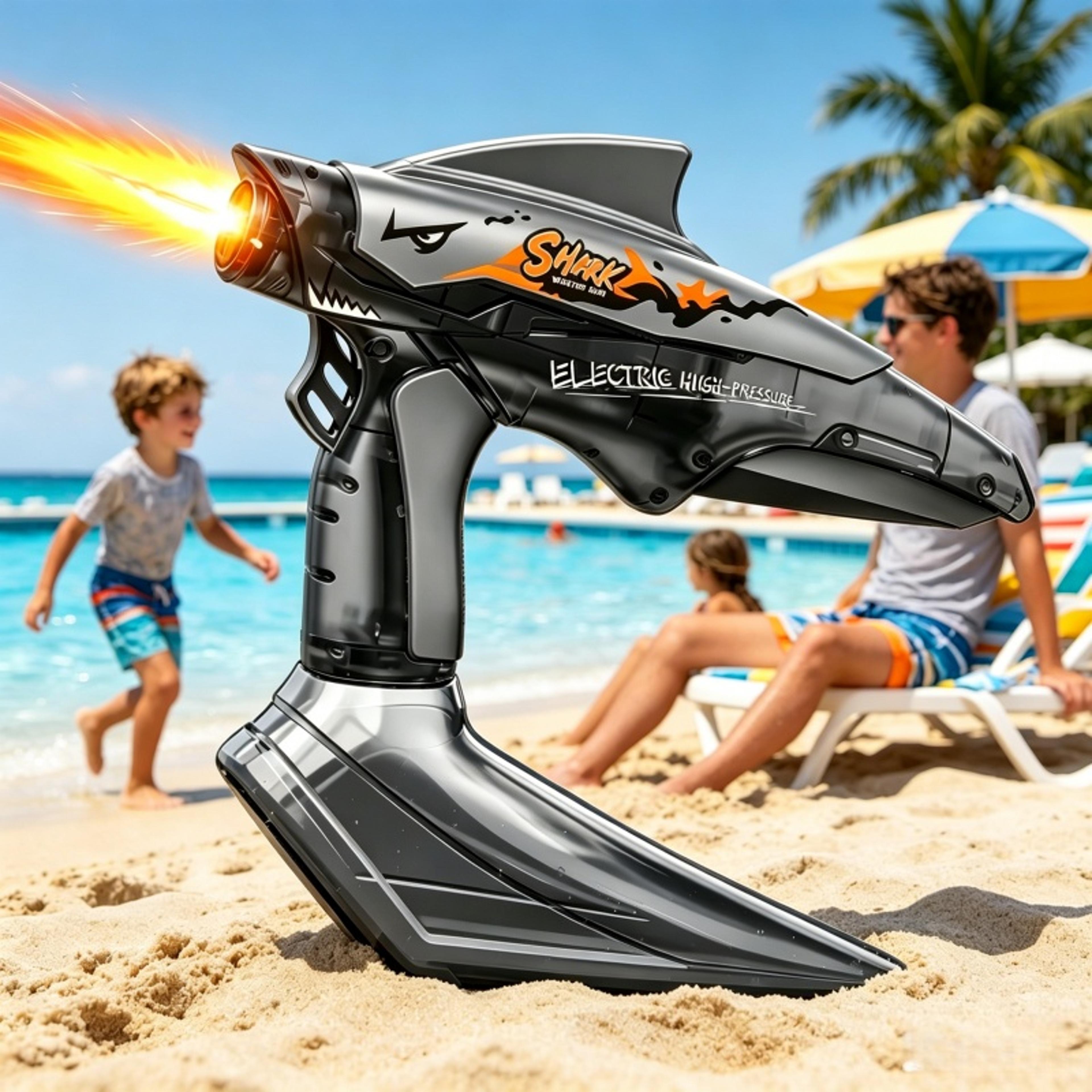 shark blast electric water gun rechargeable automatic water blaster with led lights
