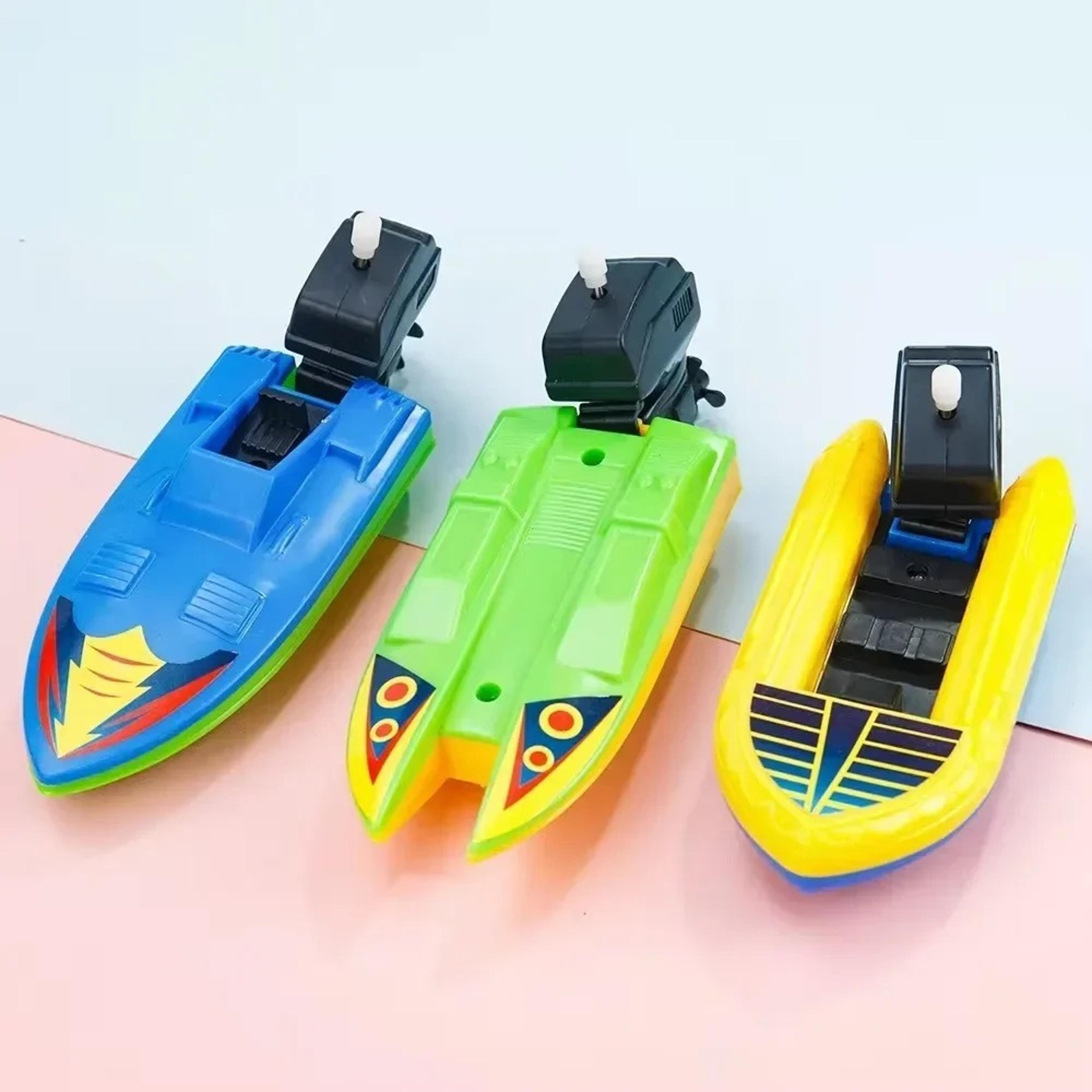 wind up floating boat bath toy for kids clockwork water play speed boat