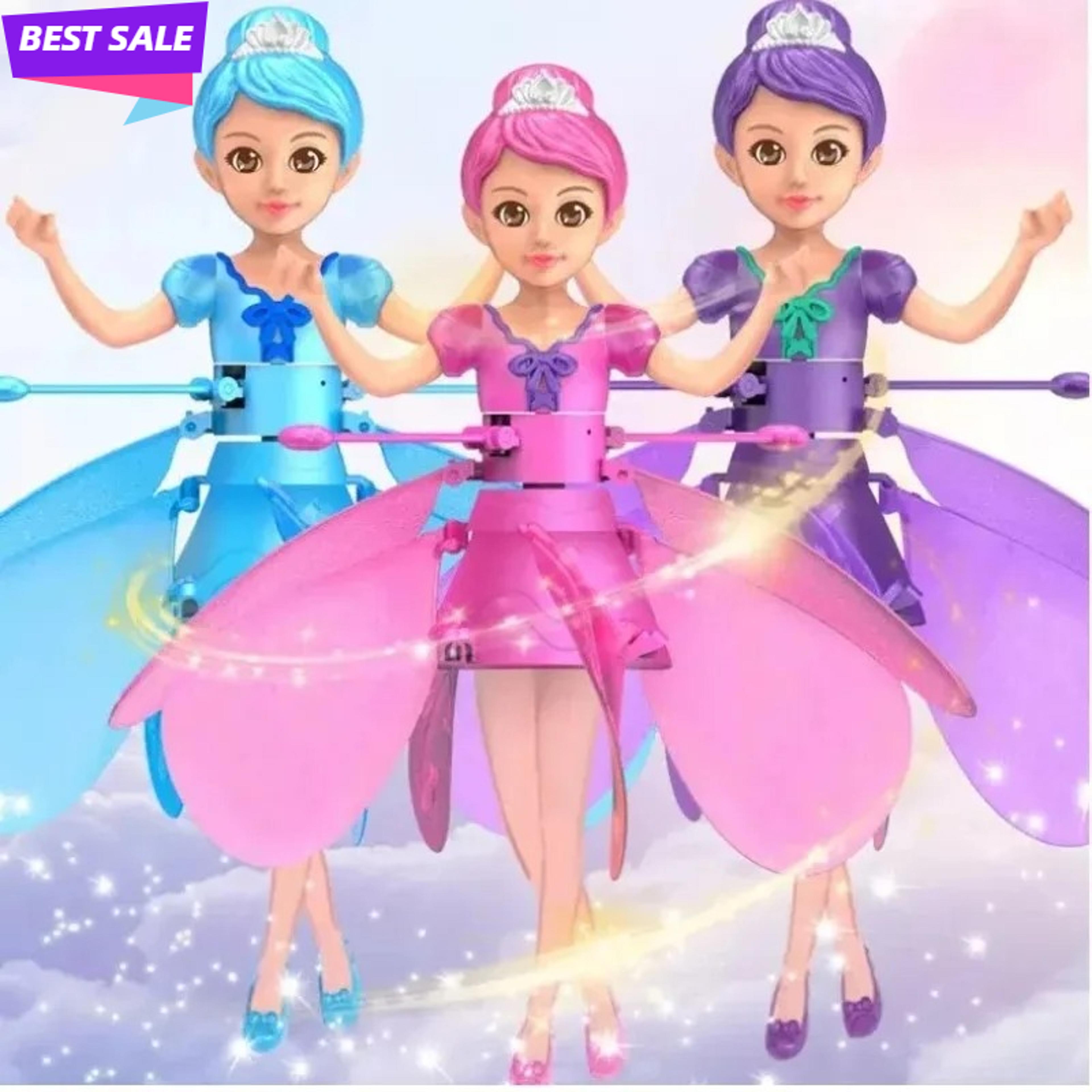 magic glow flying fairy doll gesture control led helicopter toy for kids