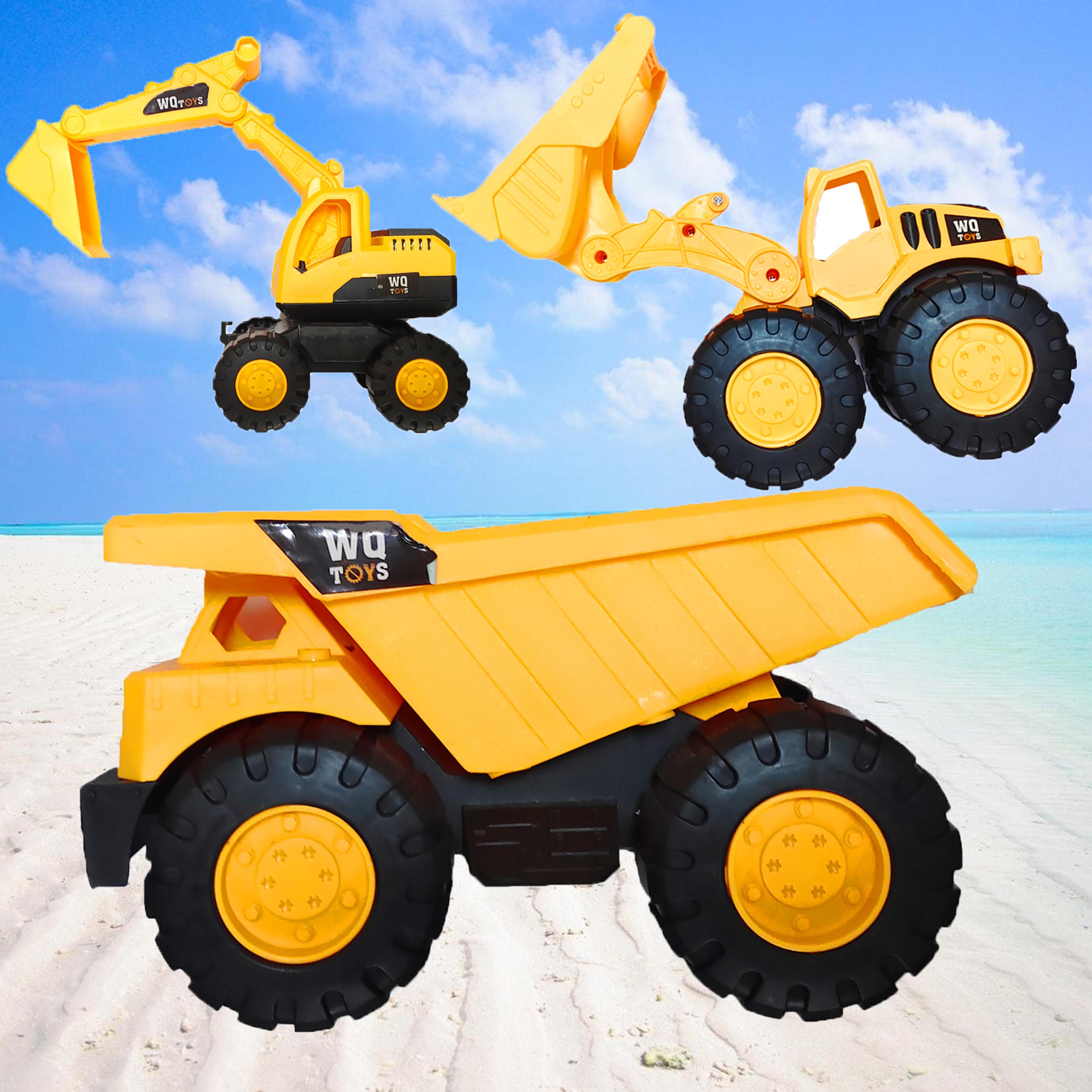 kids construction vehicle toys excavator & bulldozer engineering play set for sand and indoor fun