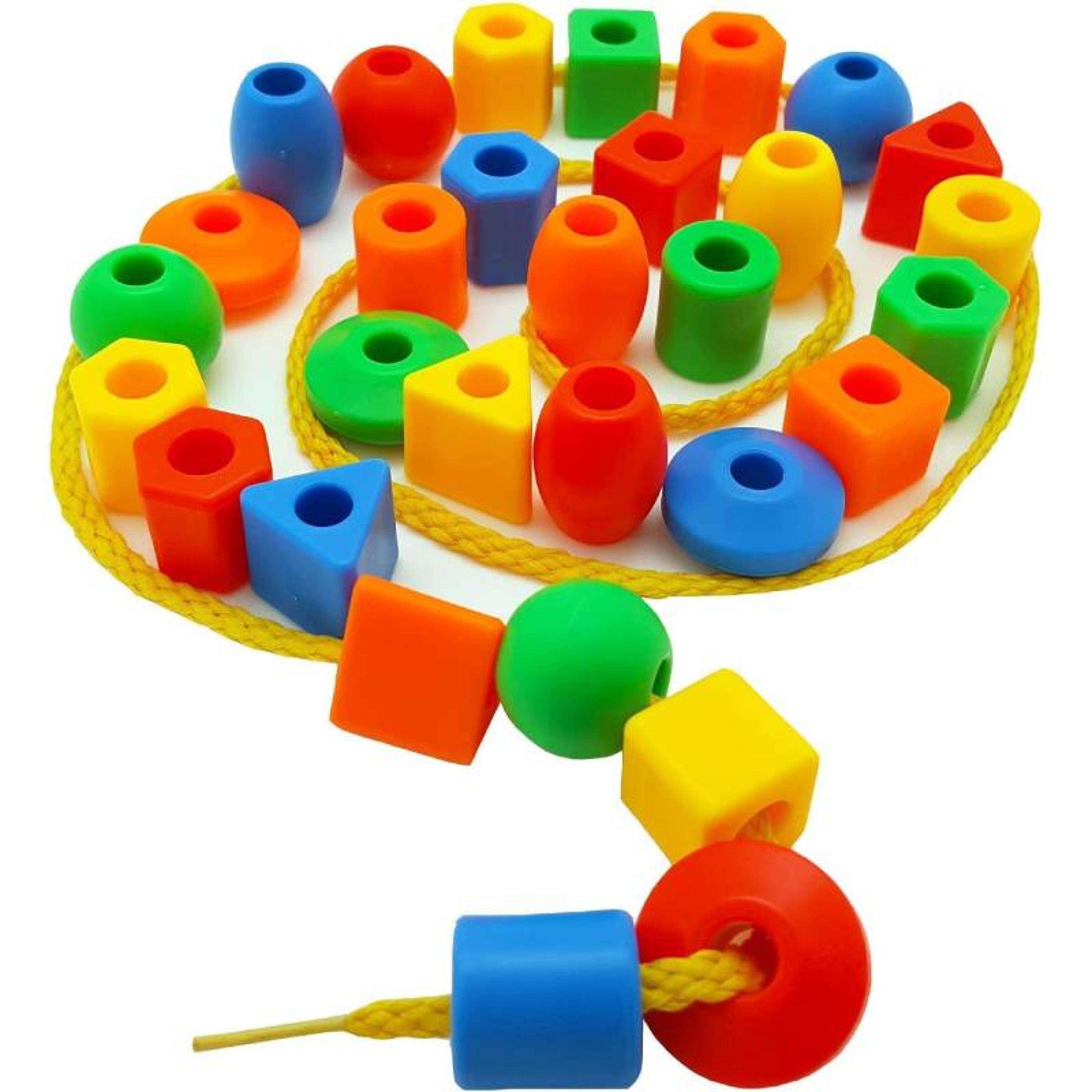 rainbow montessori lacing beads threading toy for fine motor skills & early learning