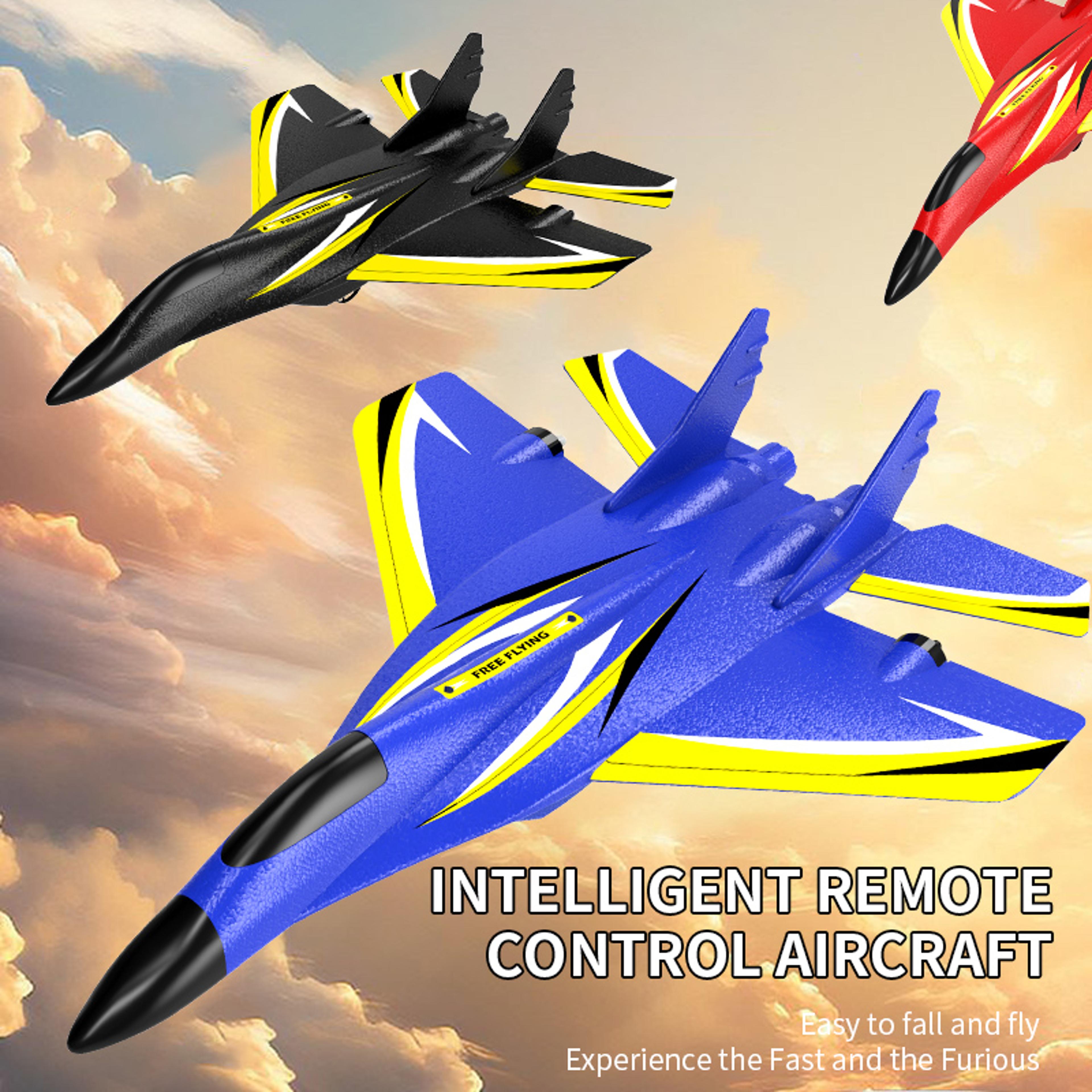 skyblaze rc airplane 2.4g led remote control plane foam glider for kids & beginners