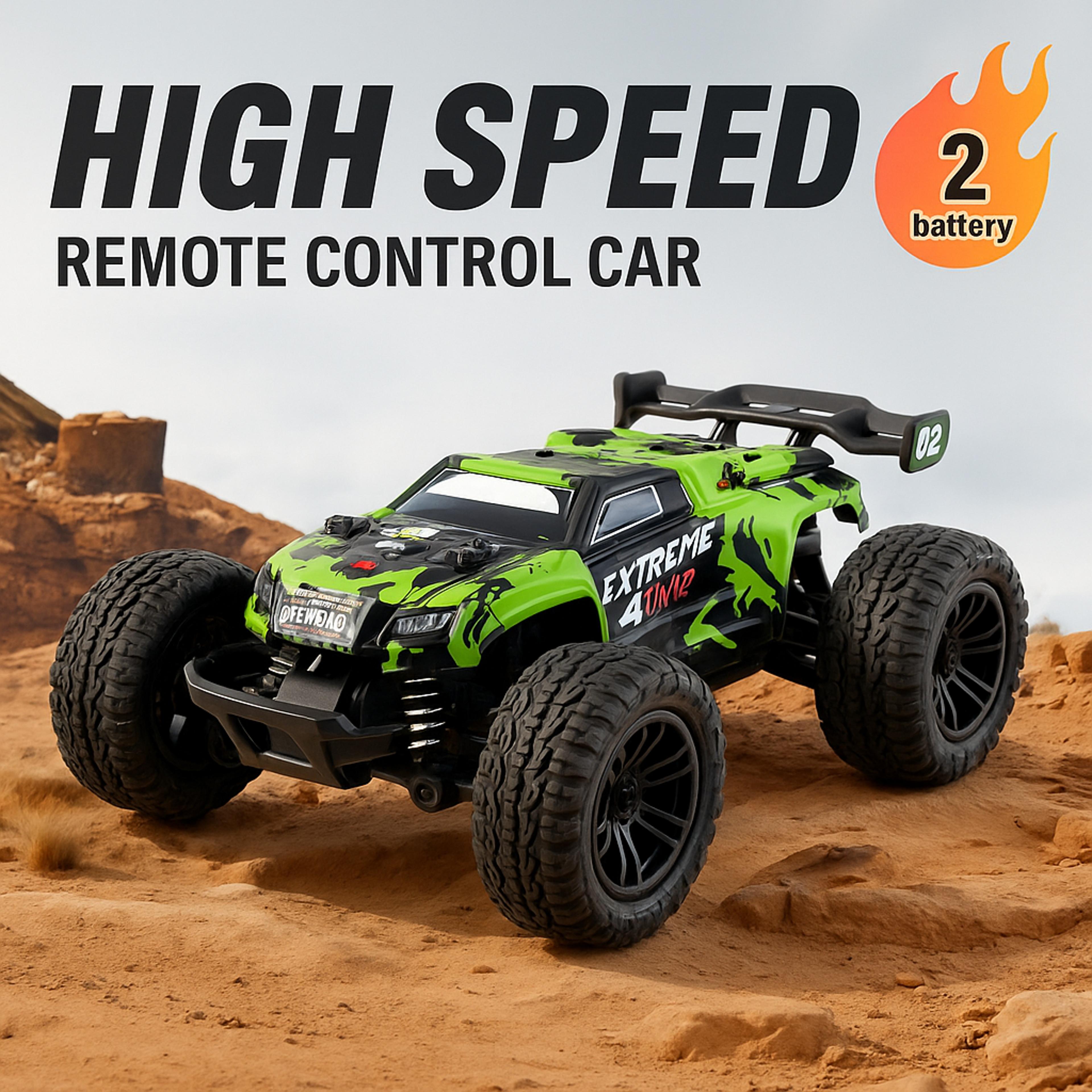 high-speed rc car 4wd off-road rc truck with led headlights & 2.4ghz remote