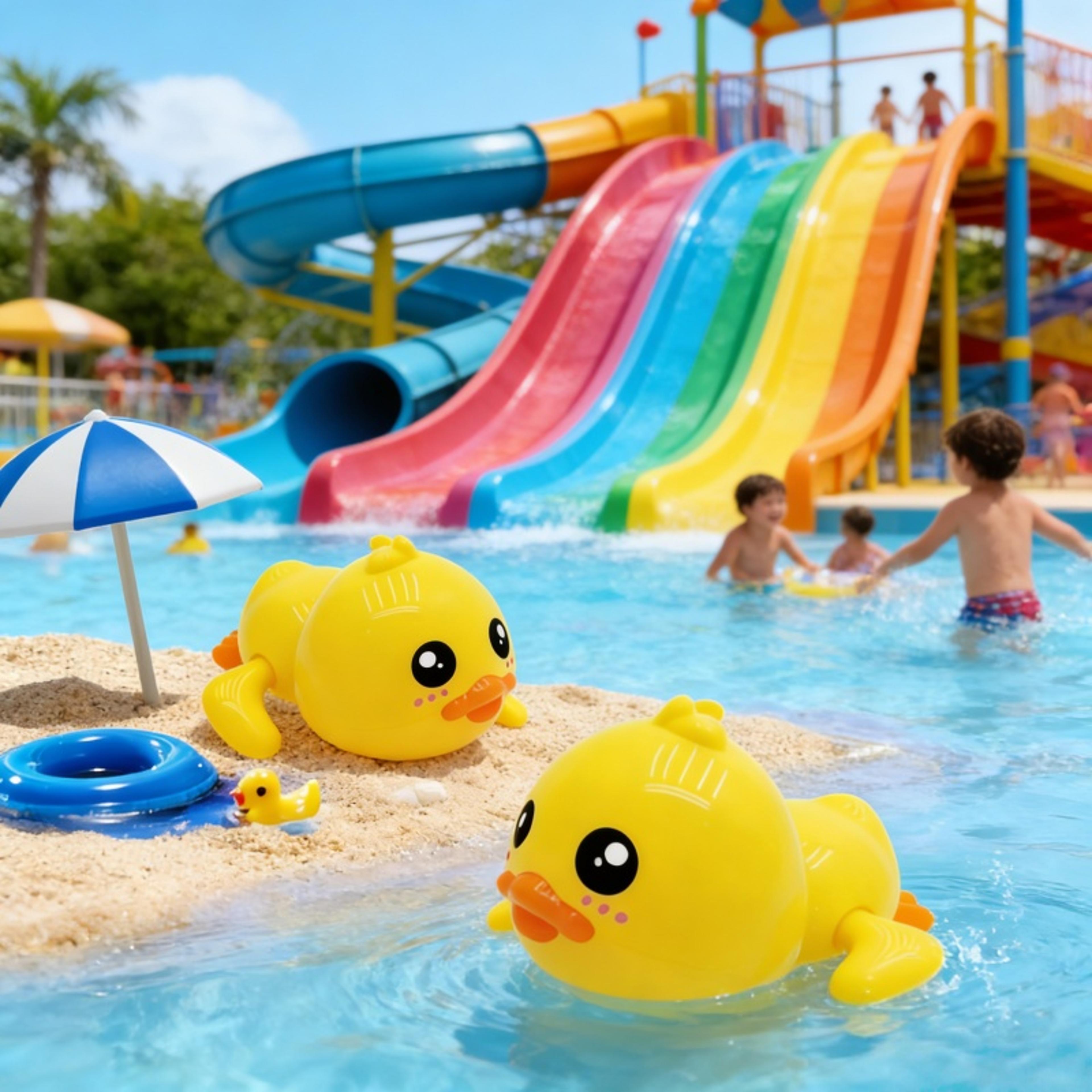 cute duck bath toy chain water play set for kids bath toys for toddlers 2-pack beach & bathtub fun