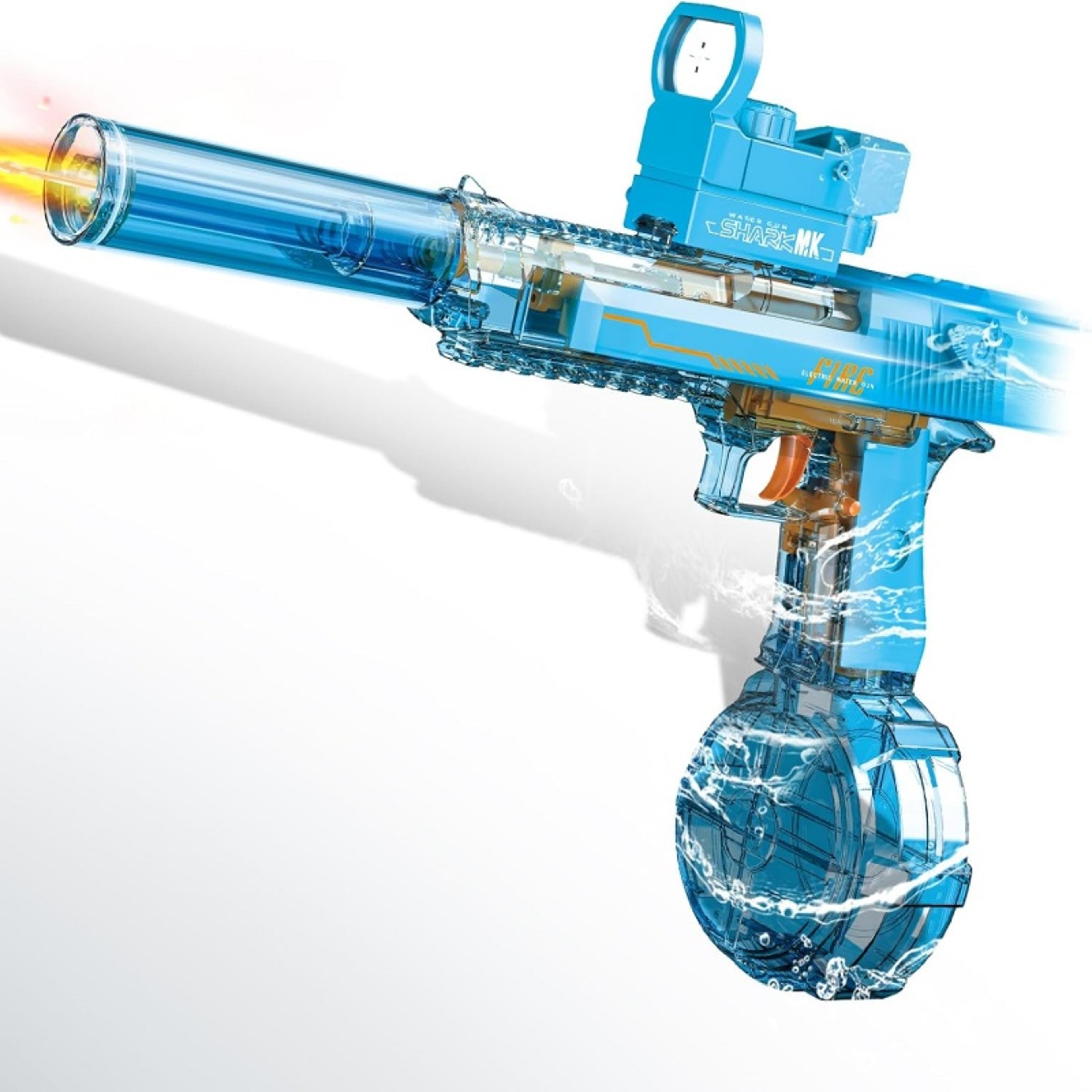 transparent electric water gun with led lights rechargeable automatic water gun for kids & adults