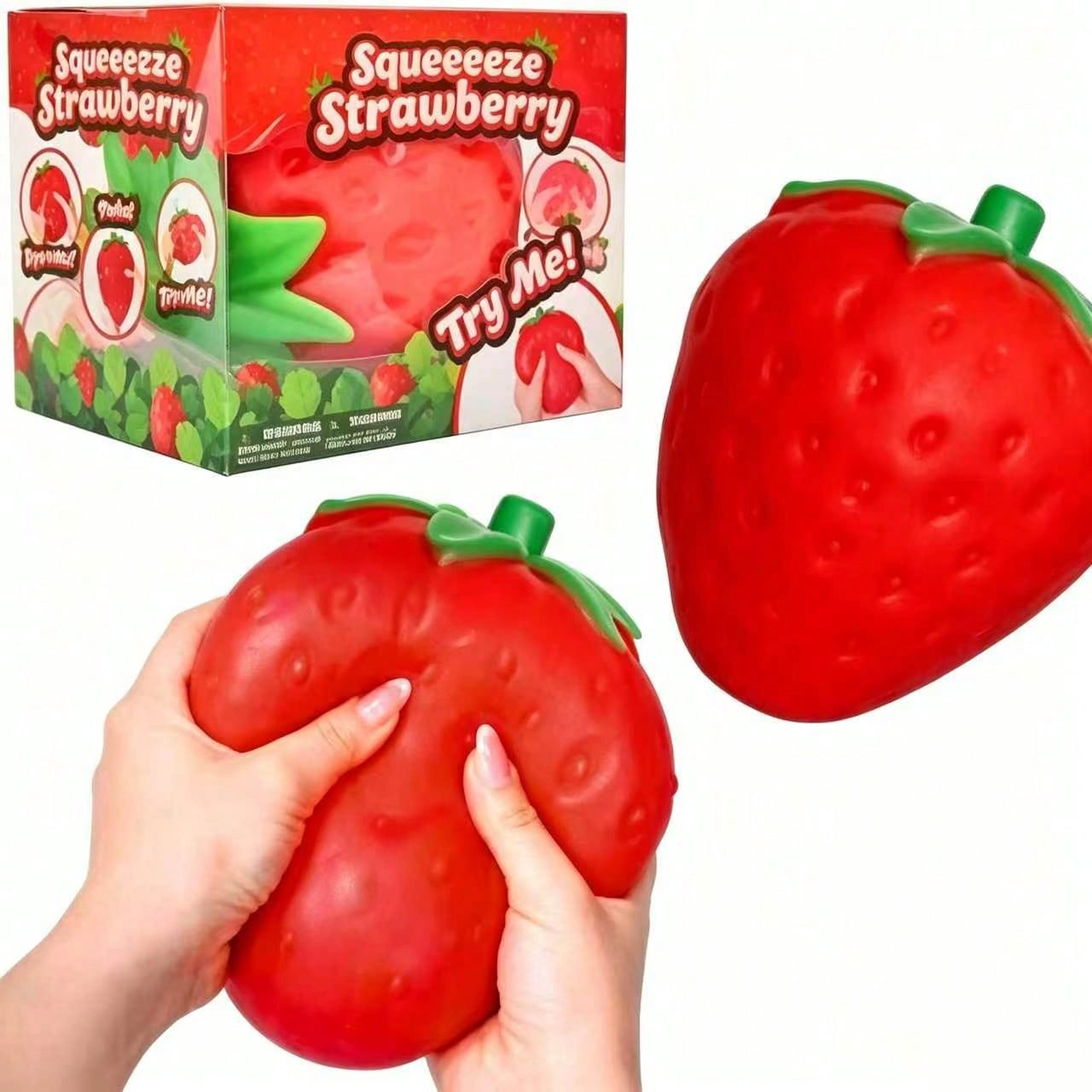 jumbo strawberry squishy toy slow rise stress relief toy for kids & adults