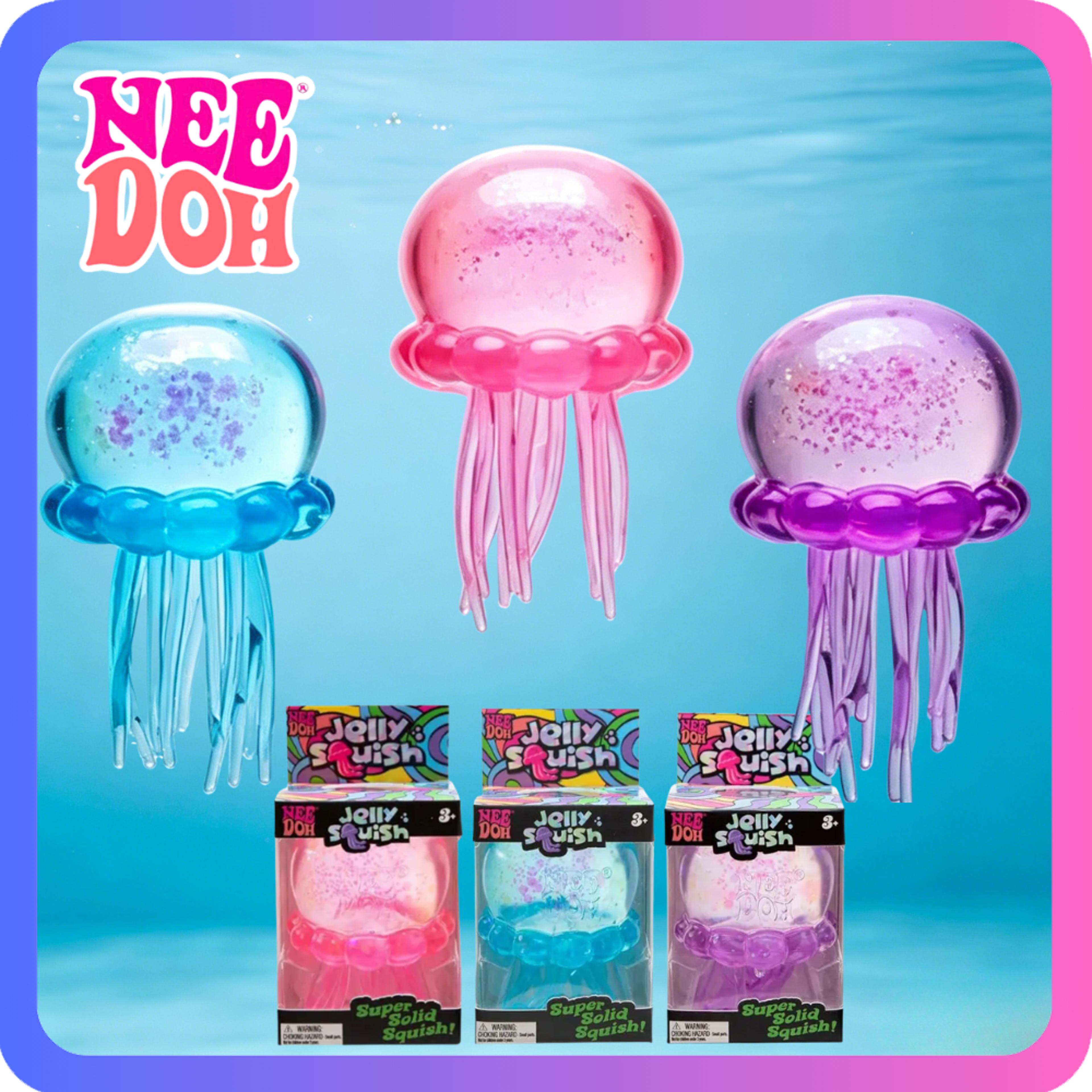 needoh fuzz ball jellyfish stress relief toy blind box sensory squishy fidget gift