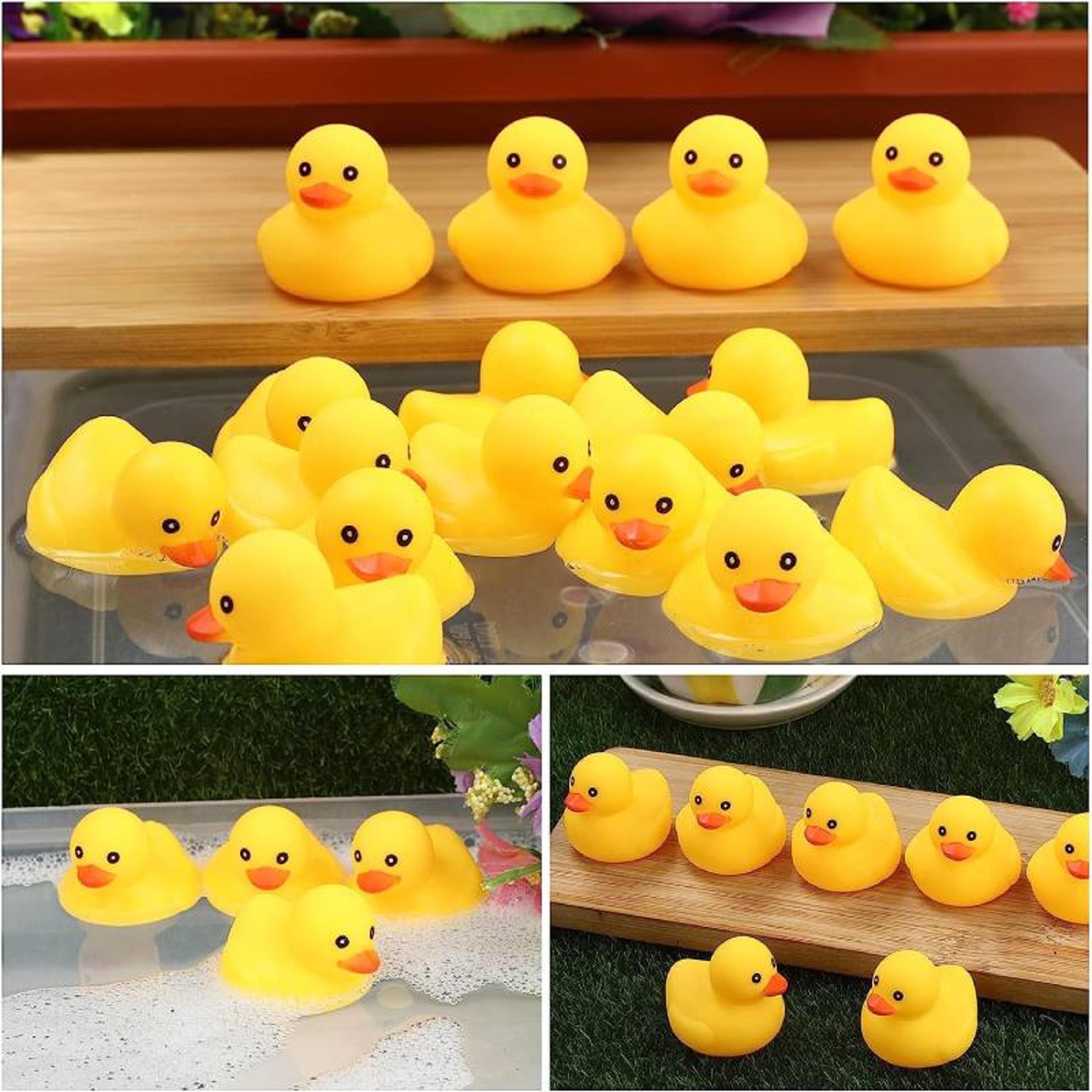 cute rubber duck bath toy mini floating ducks for kids, toddlers & baby bath fun