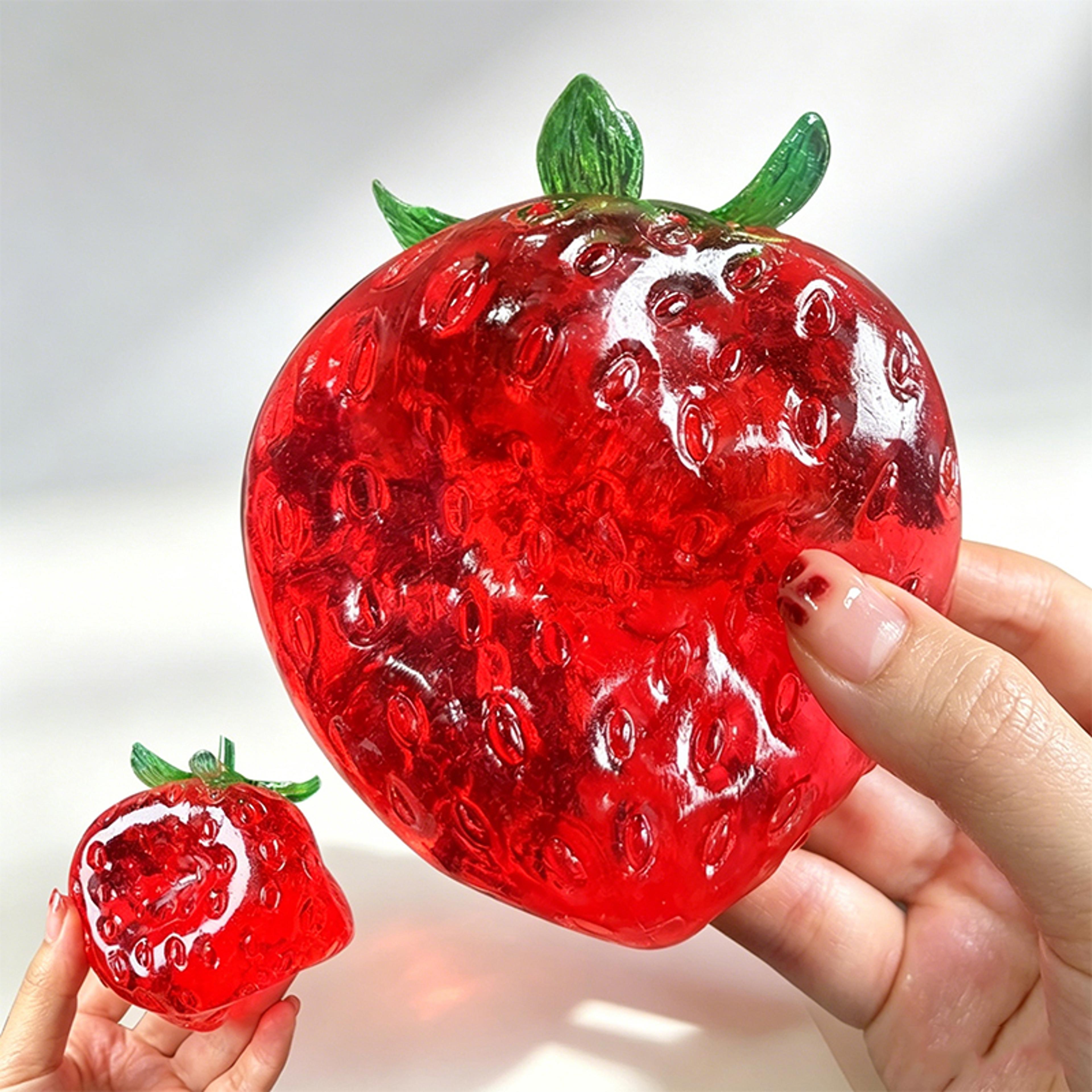 strawberry stress ball squishy fidget toy for asmr sensory stress relief