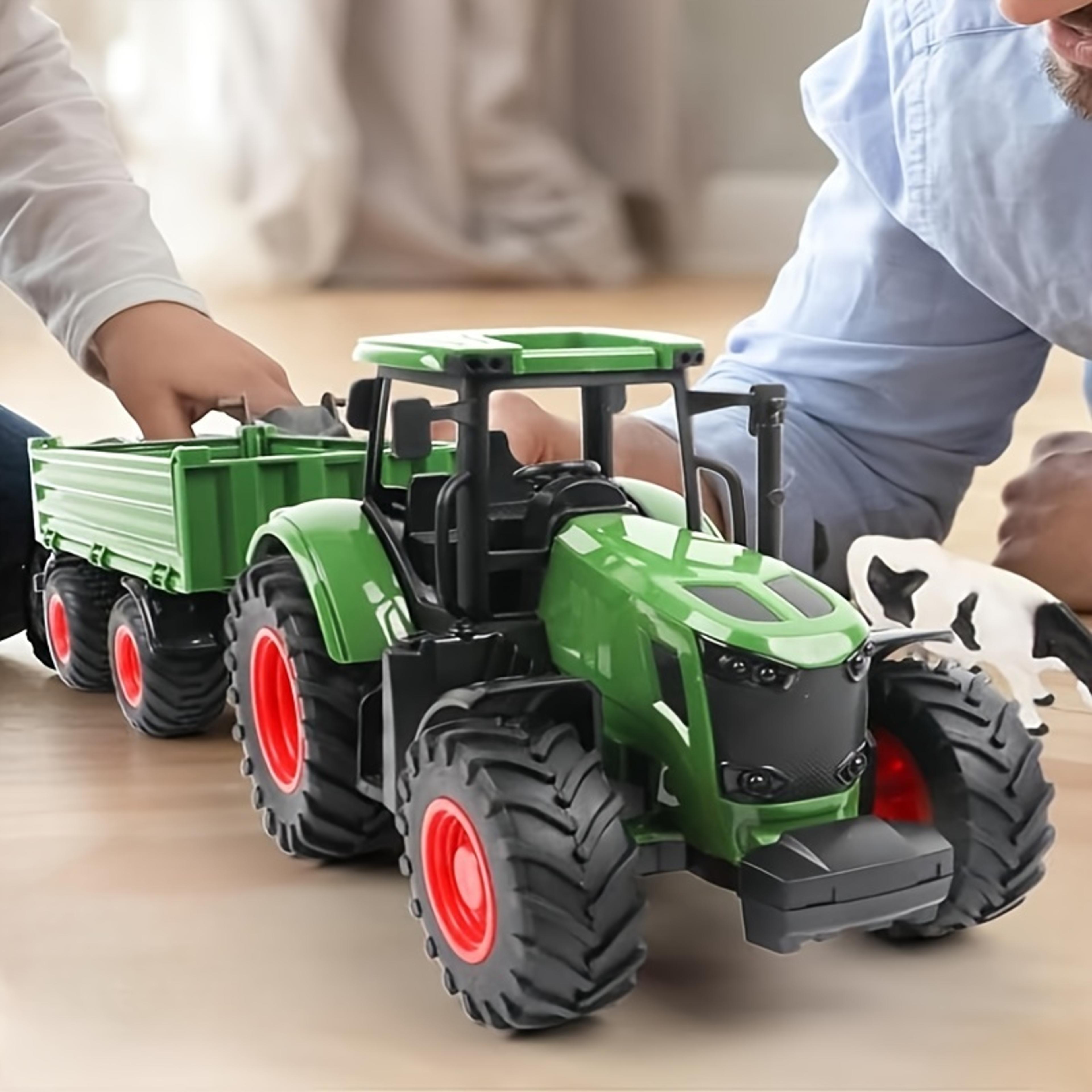 farm tractor toy with detachable trailer realistic tractor toy set for kids