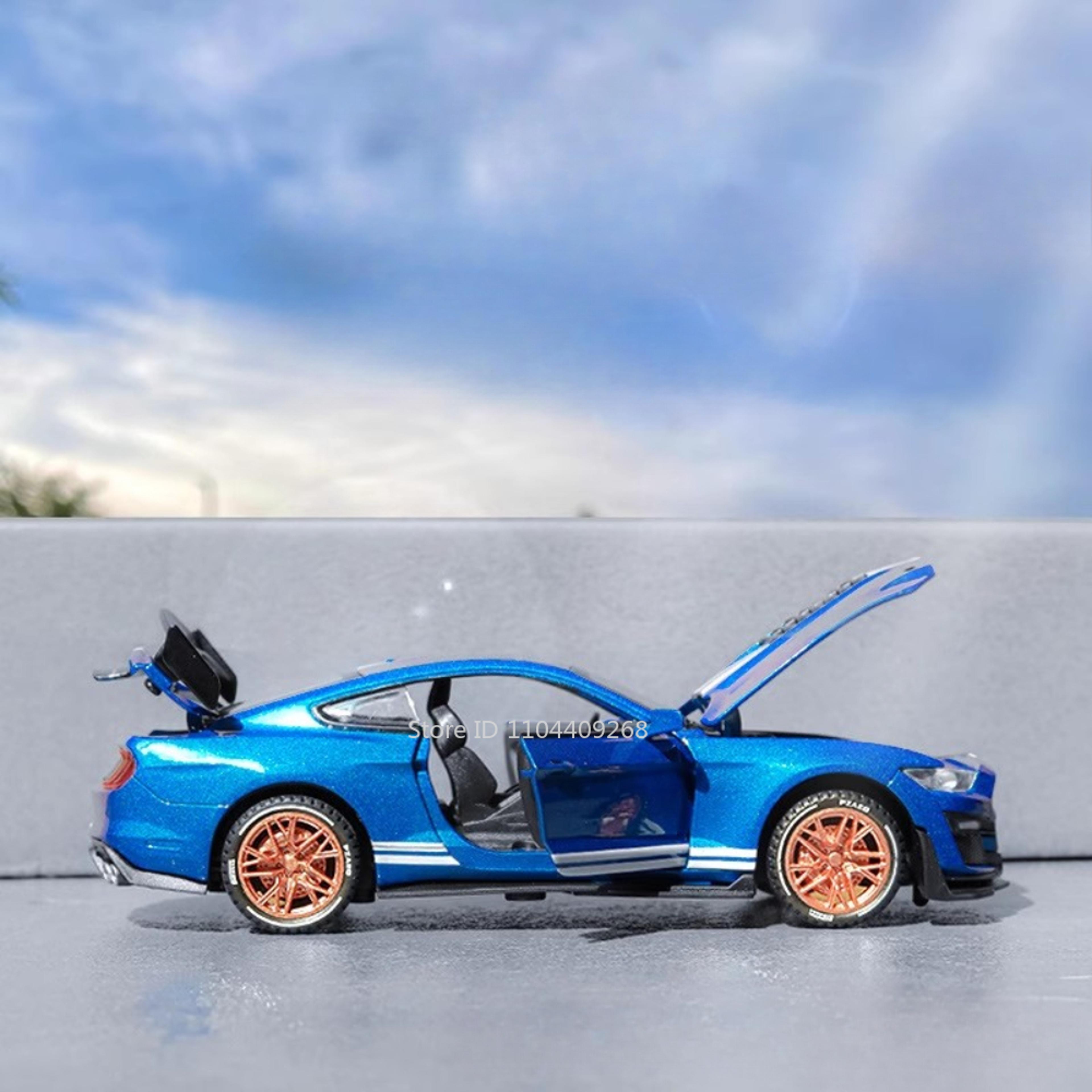 mustang shelby gt500 diecast model car with lights, sound & pull back action