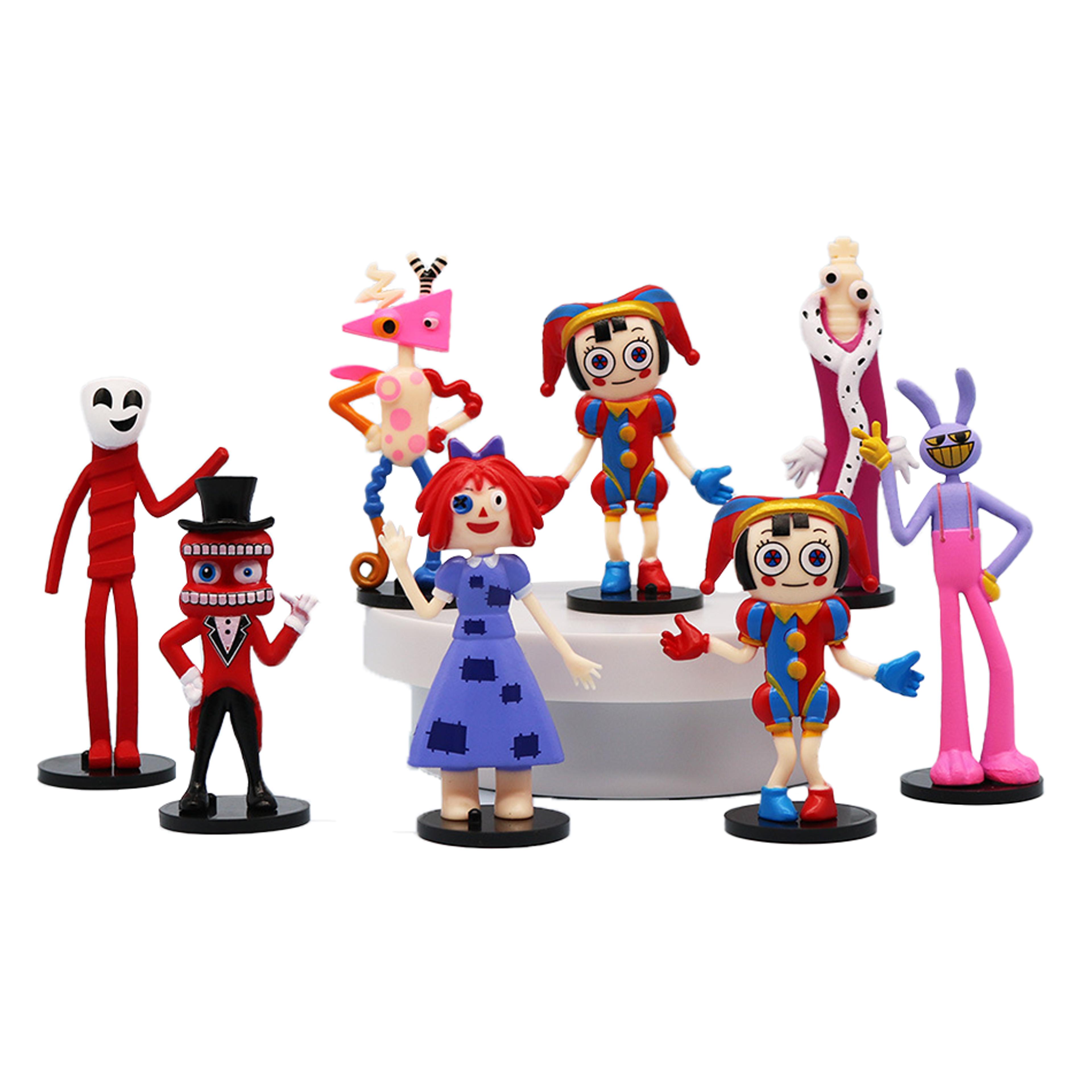 amazing digital circus figures 8 piece pvc collectible set with pomni, jax & friends