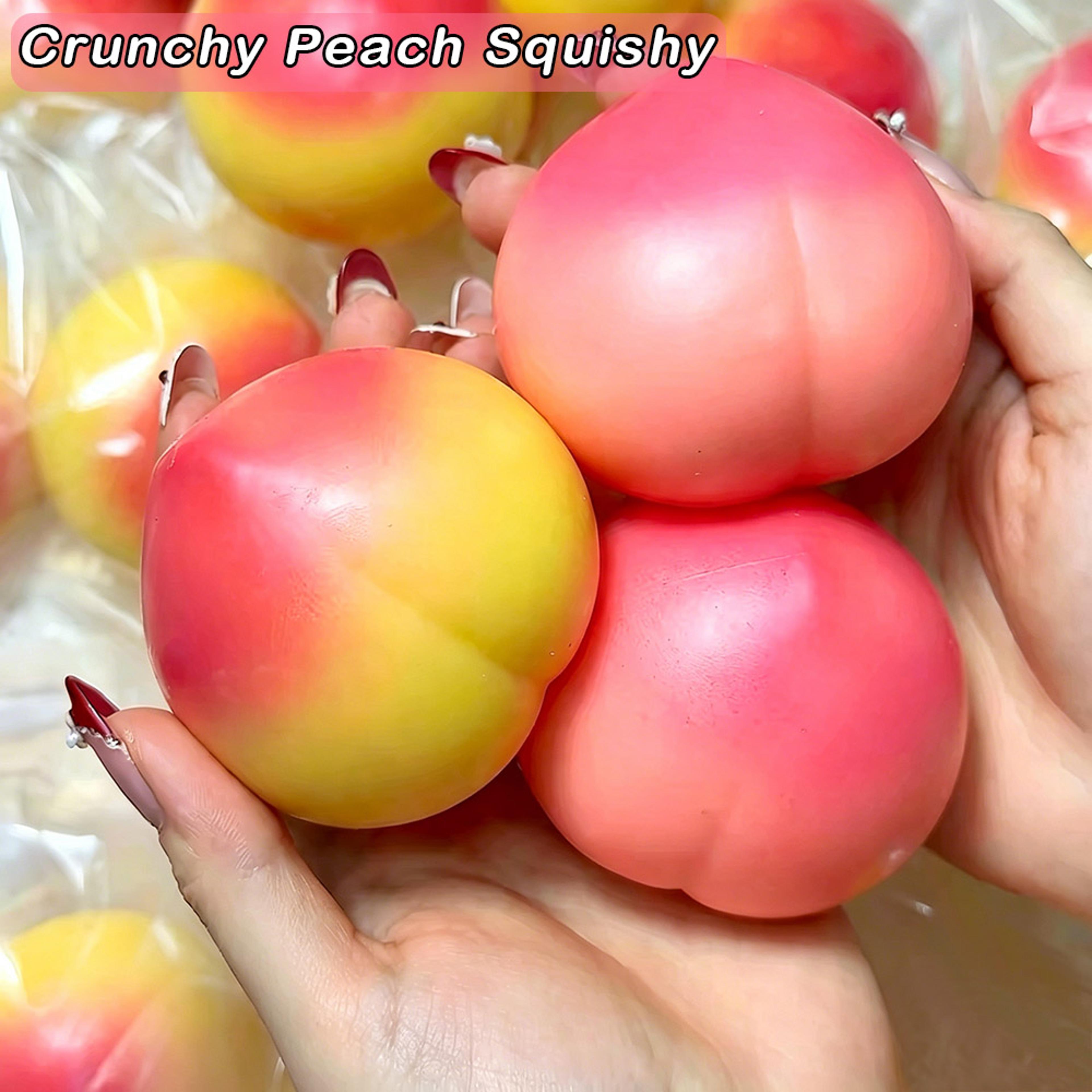 crunchy peach stress ball sensory fidget toy for anxiety relief and asmr relaxation