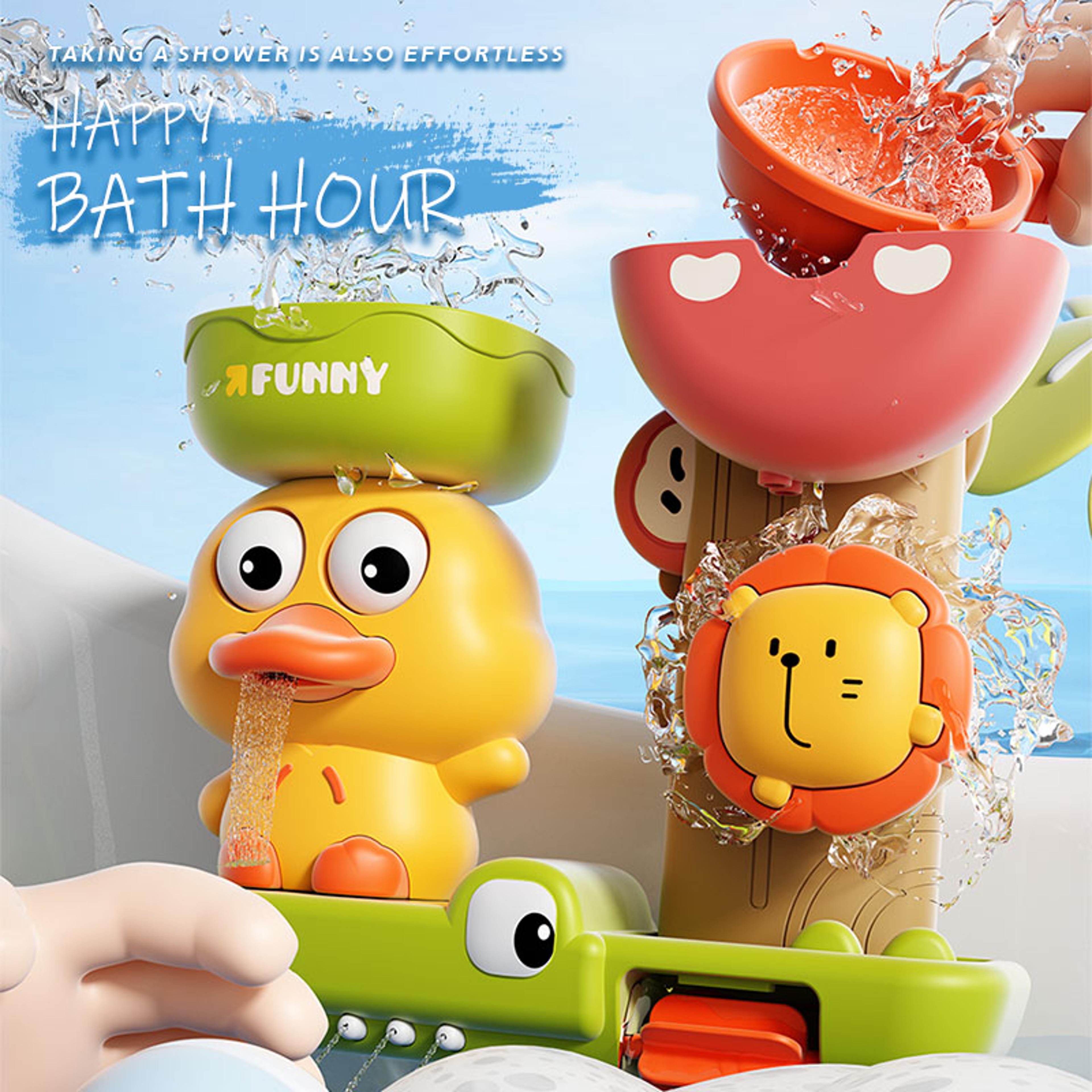 interactive baby bath toy waterwheel spinner with suction cup for toddlers