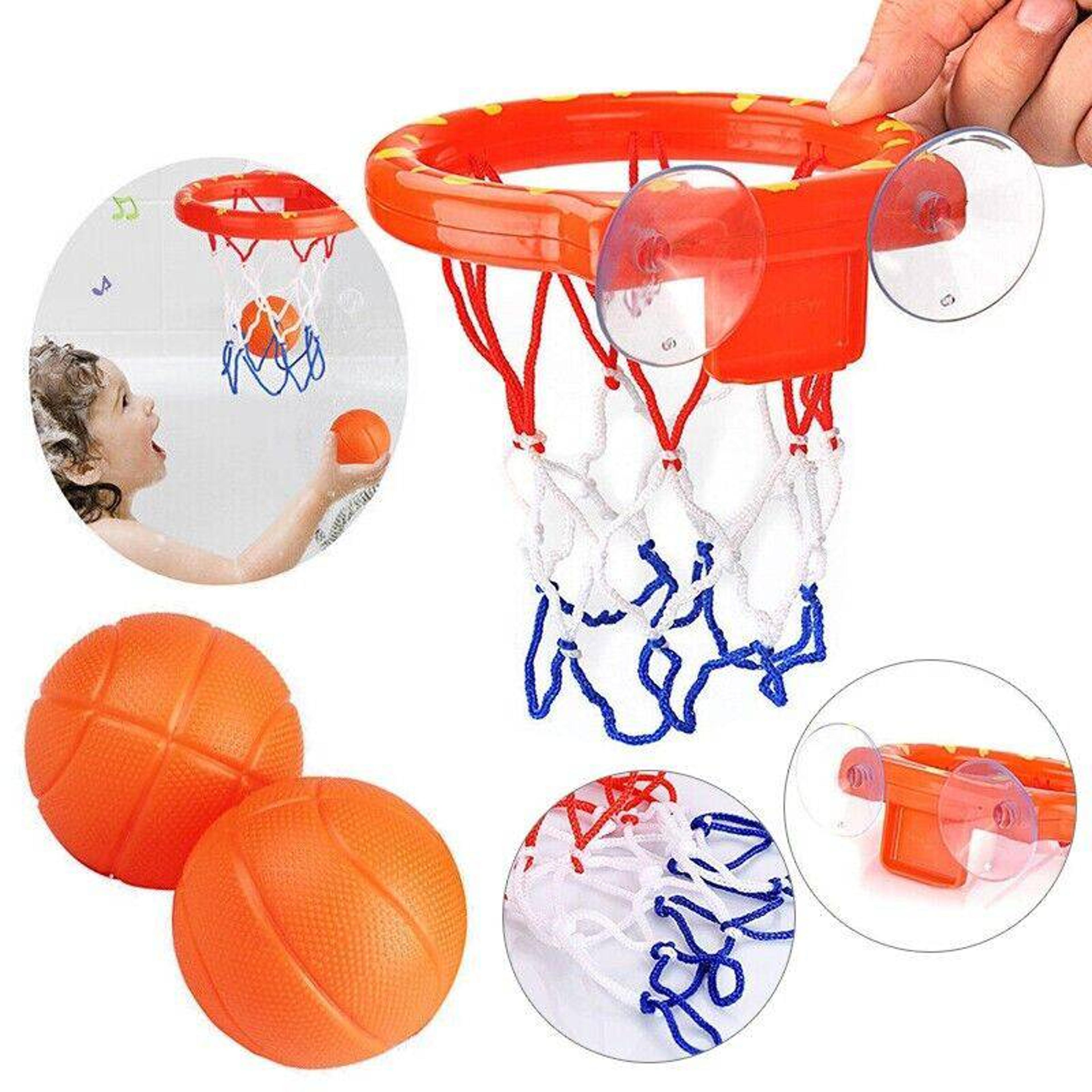 funsplash bathtub basketball hoop bath toy set with 3 balls for toddlers & kids